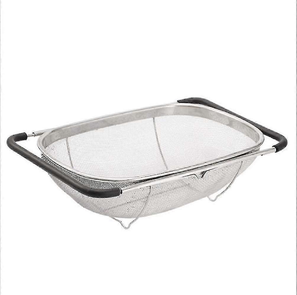 14*9 inch stainless steel strainer basket, hands-free filtering with multiple uses