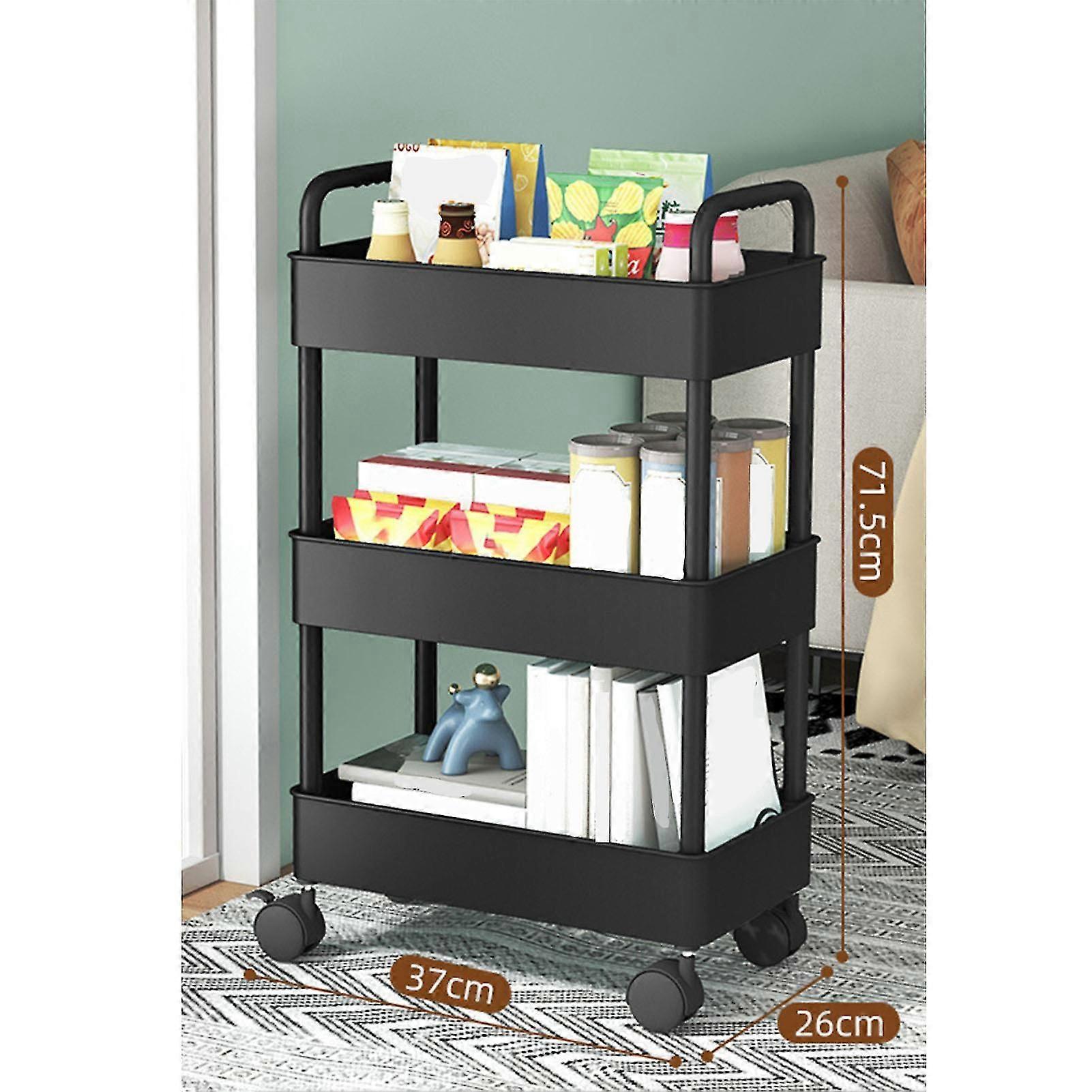 utility cart 3-tier rolling organizer for kitchen office bathroom