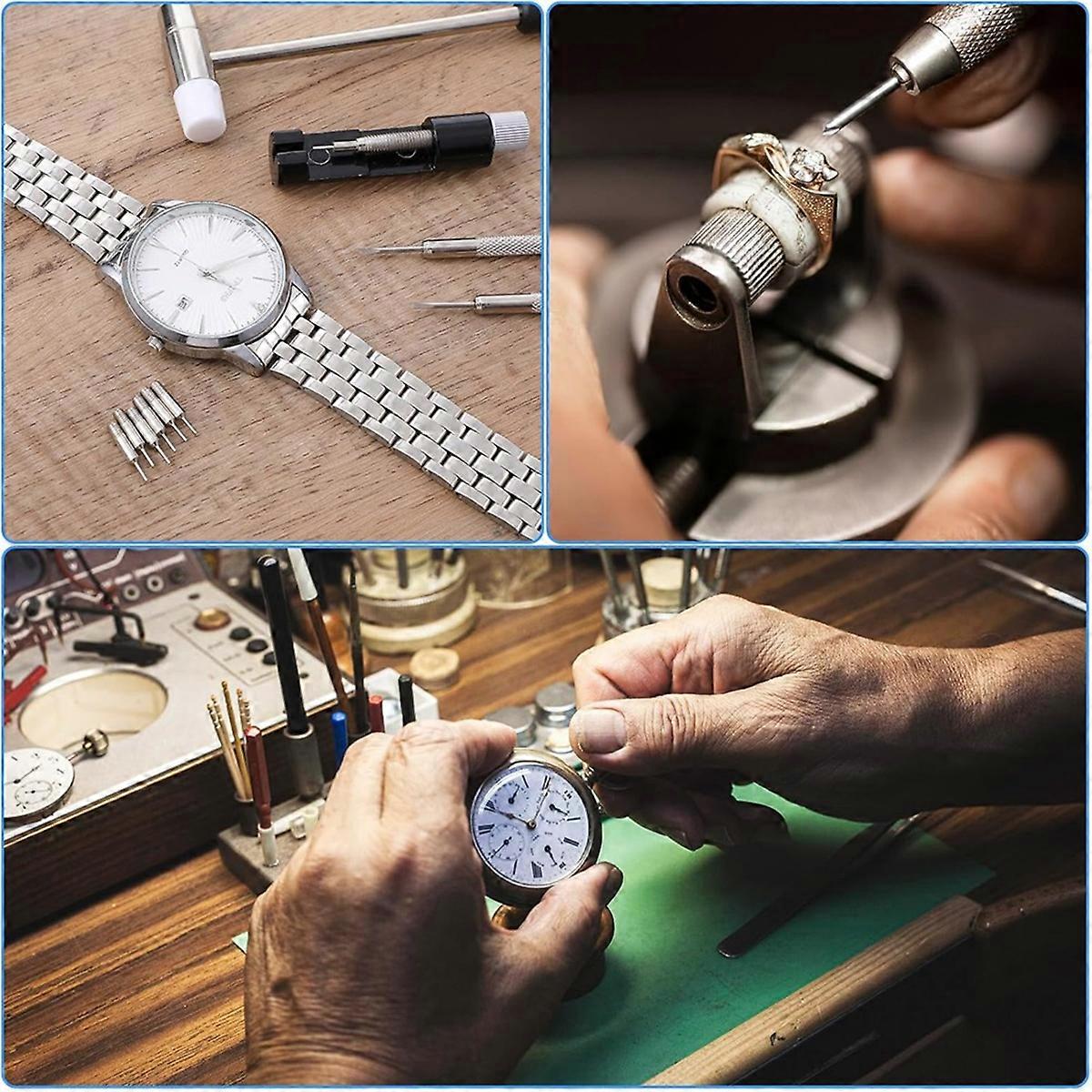 Watch Link Removal Kit with Hammer, Watch Band Sizing Tool with Pin Remover Watch Link Removal Tool Kit for Watch Band