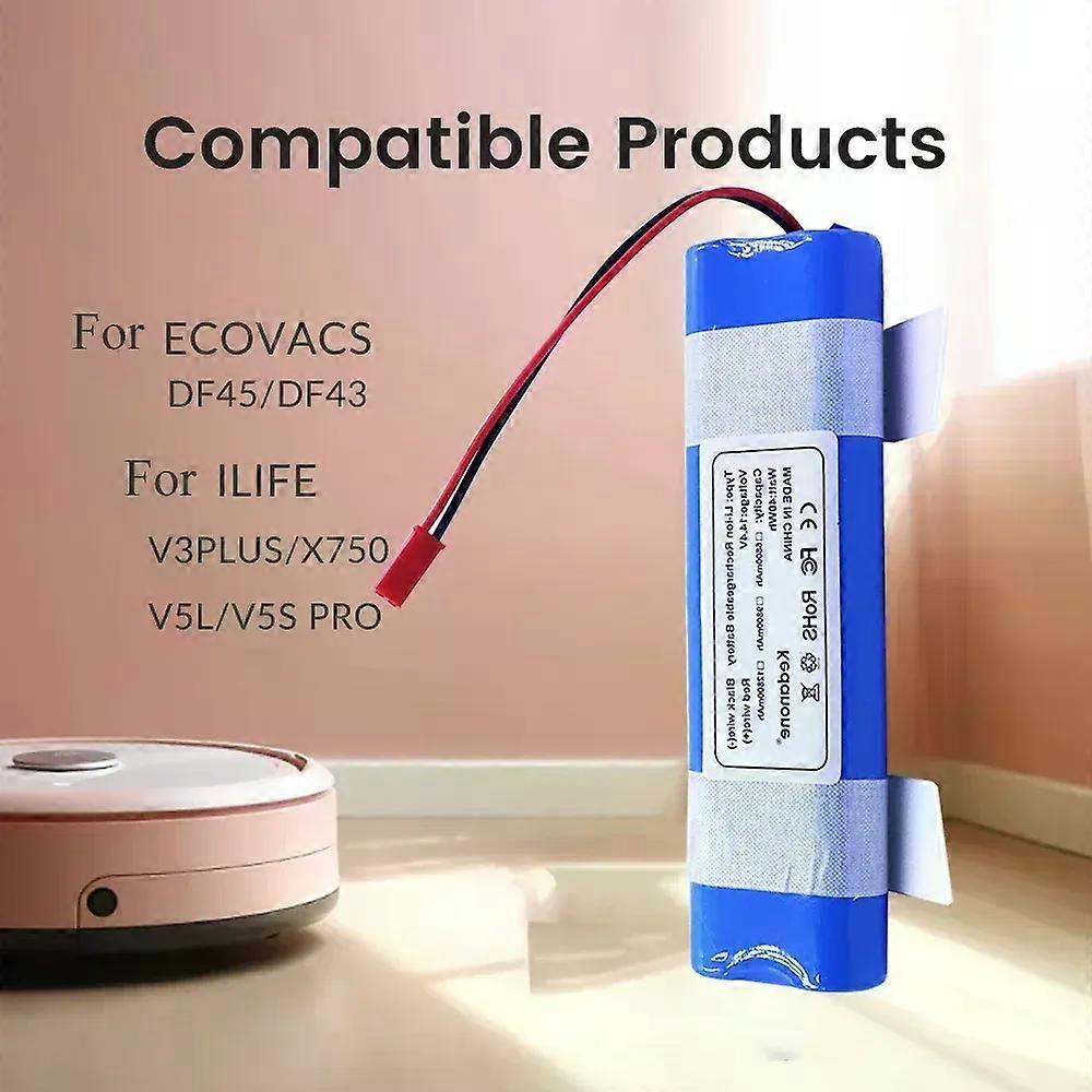 Apply Li-lion Battery for ILIFE V3s Pro, V5s Pro, V8s, V8 PlusV80V80 MaxV80 Pro,V3s Max 18650 12800mAh 14.4V PX-B010