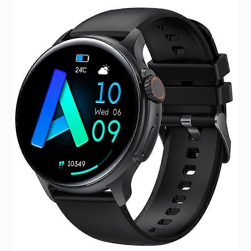 Smartwatch with 1.43-inch Round Screen, Bluetooth Calling, Music Playback, Heart Rate Monitoring, and Multiple Sports Modes(Black)