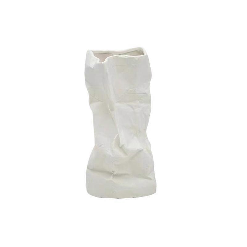 Pleated Shape Ceramic Vase Flower Container Irregular Home Dining Table Ceramic Flower Vase Home Decoration
