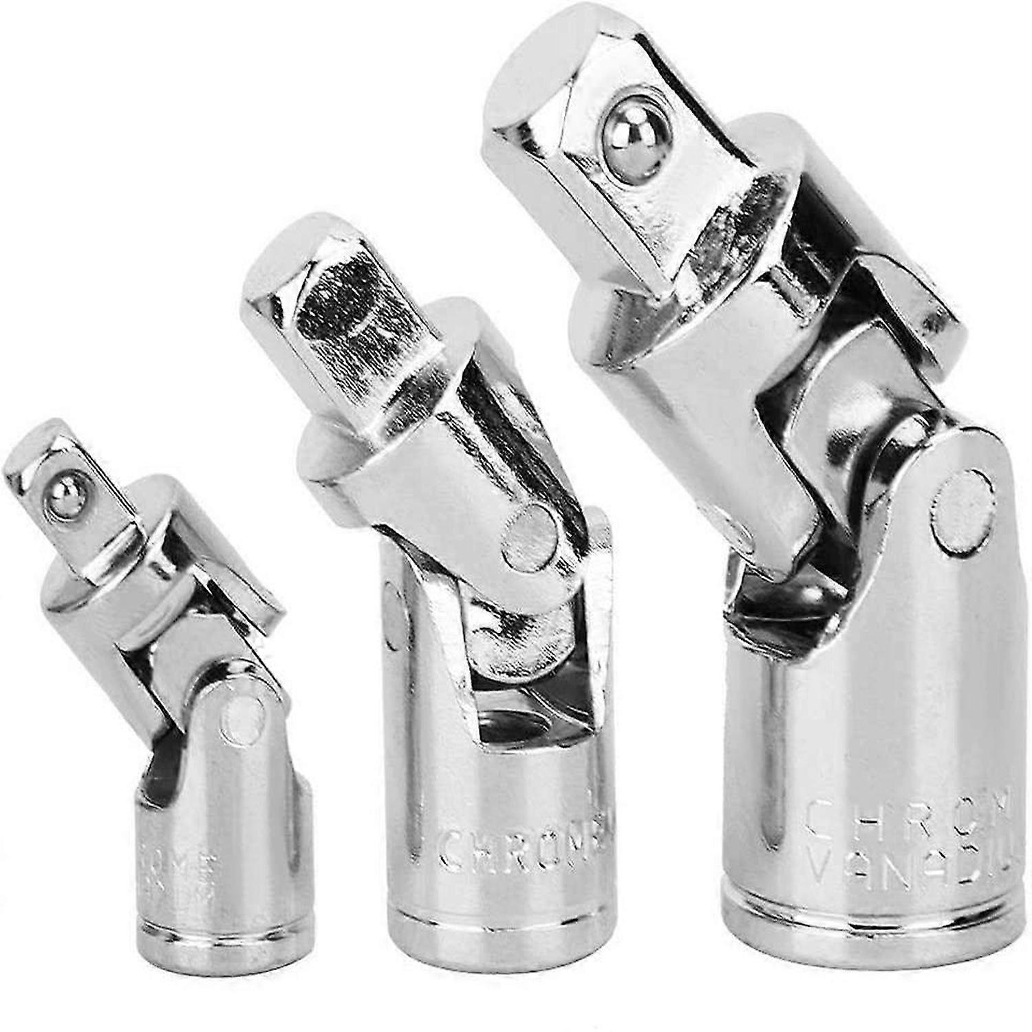 Universal Joint Set,Chrome Vanadium Steel Drive Impact Socket Wrench Adapter