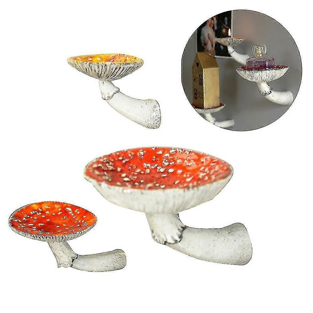 Mushroom WallMounted Resin Floating Shelf, 7cm