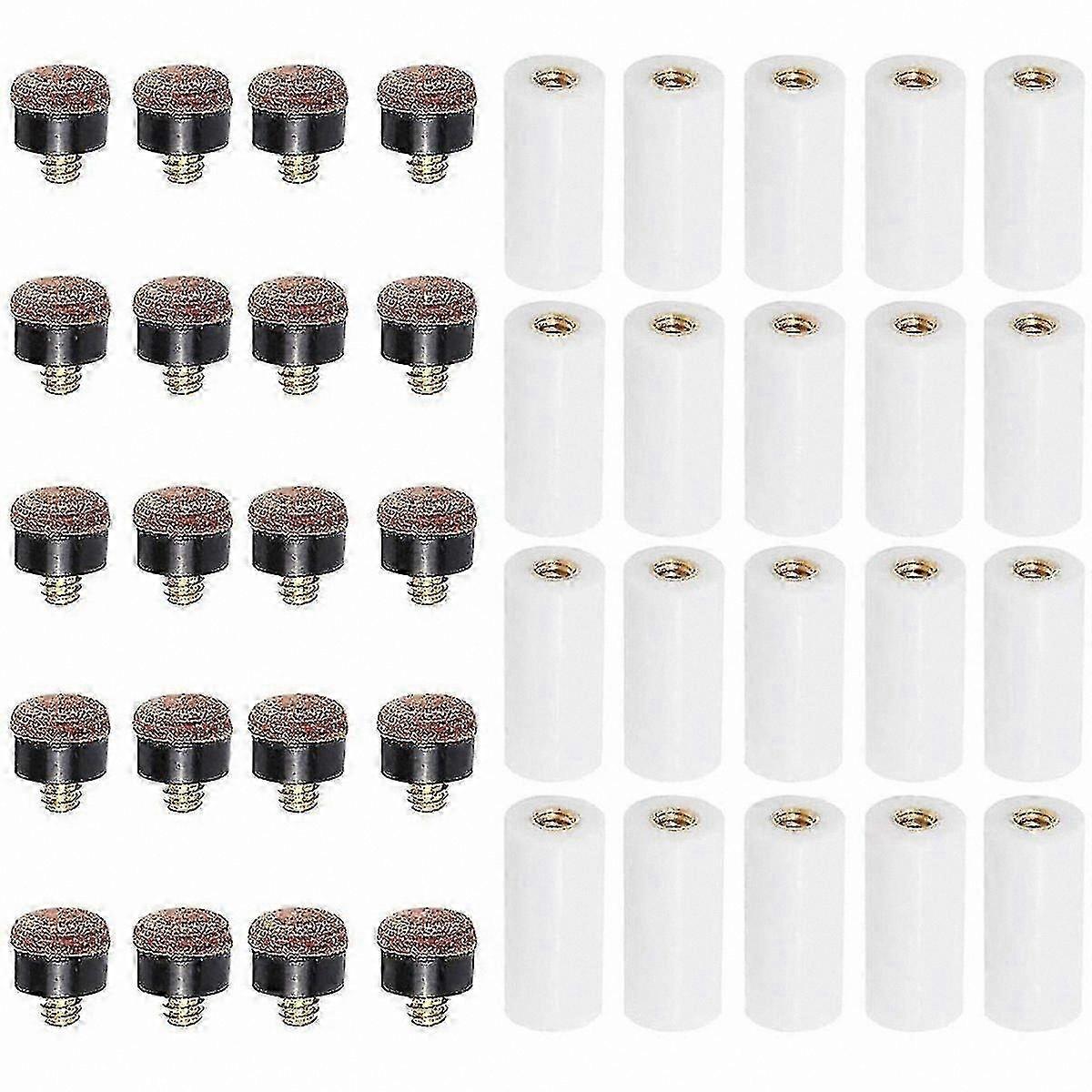 20 Sets Pool Cue Tips with Ferrules, 12mm Screw-On Replacement for Billiard Cues