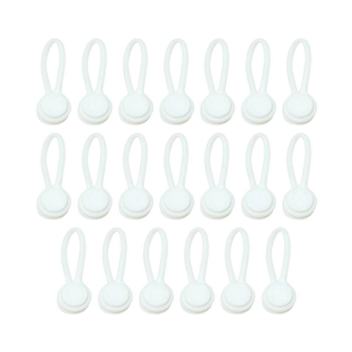 20pcs Cable Organizer Minimalist Silicone Cable Organizer White
