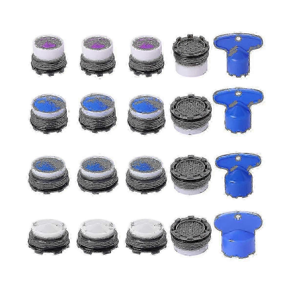 20pcs Faucet Aerators, M16.5 .5 M21.5 M24 Faucet Cache Aerator Water Saving Flow Restrictor With Ke f26 2025