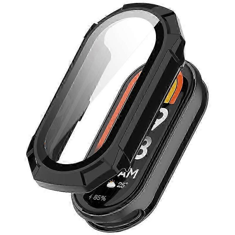 For Xiaomi Mi Band 8 ENKAY Hat-Prince Full Coverage PC Frame + Tempered Glass Film Watch Case 2025