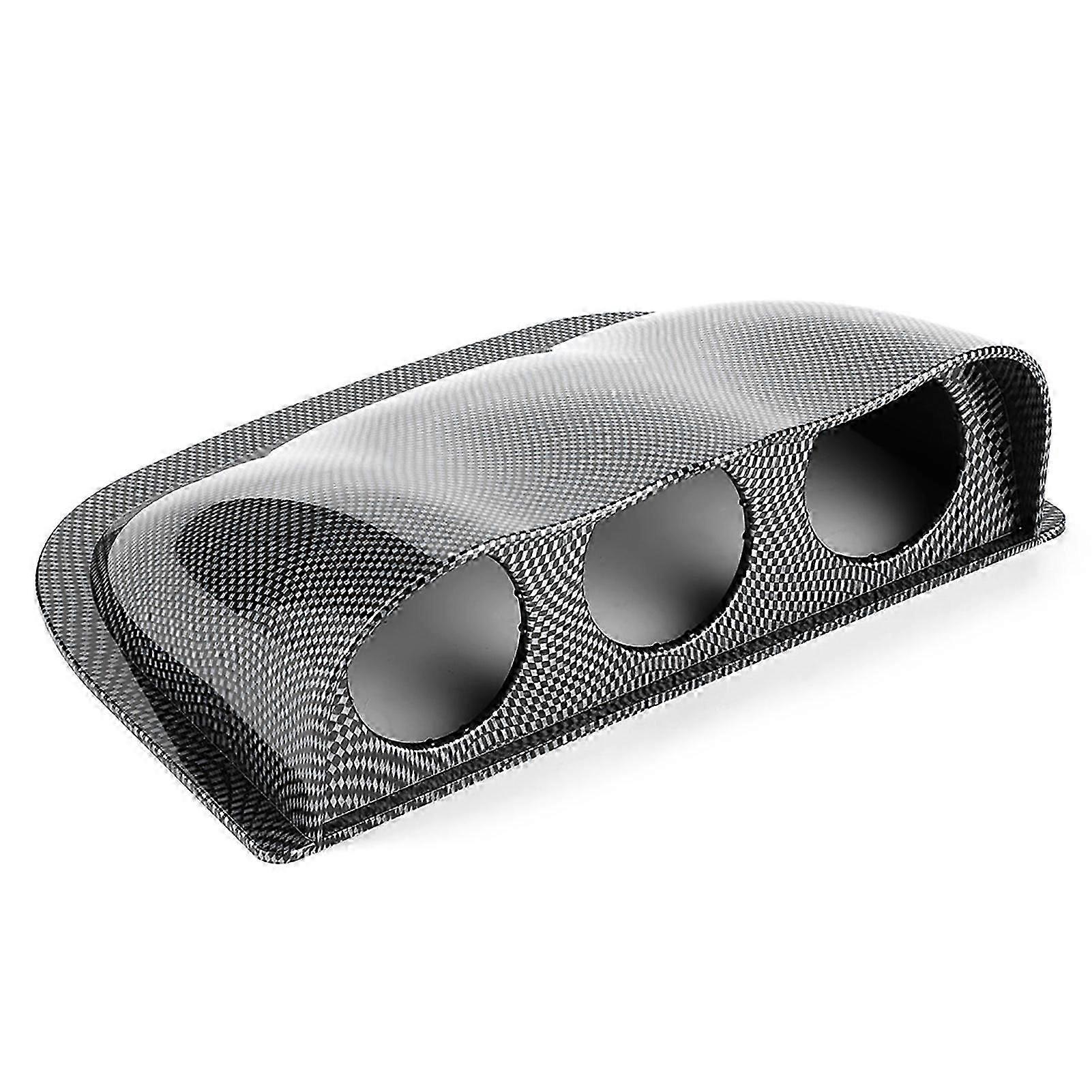 2in Triple Dash Gauge Pod 3 Hole Dashboard Meter Mount Bracket Universal Auto AccessoryCarbon Fiber Style