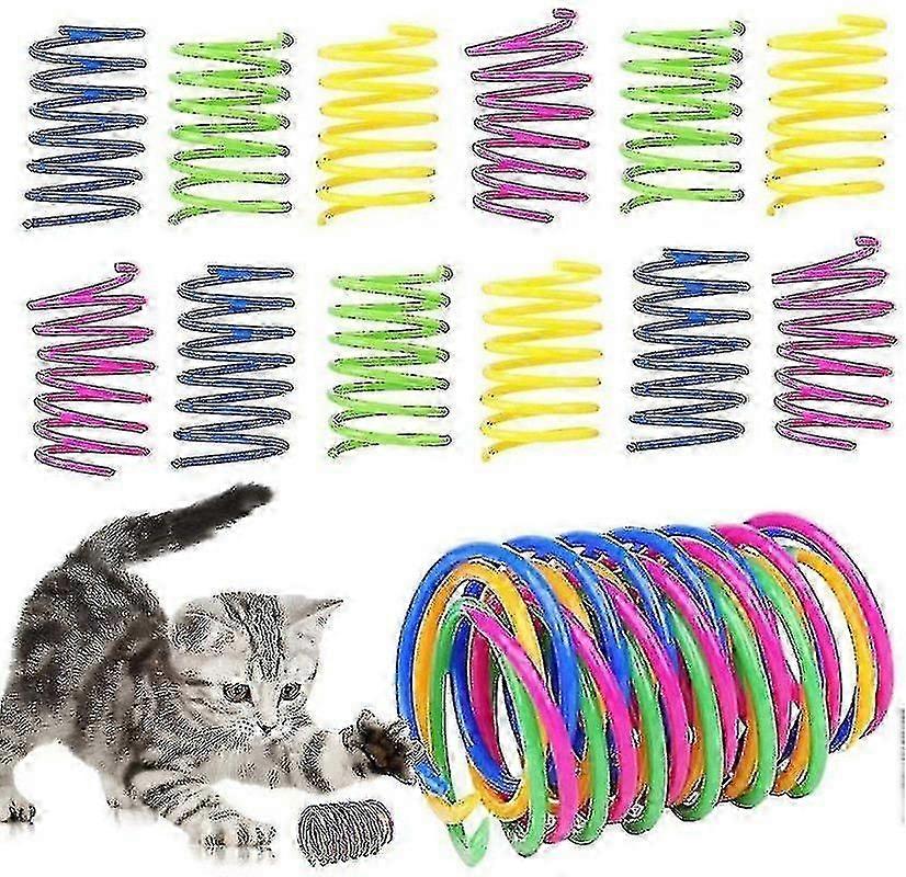 32pcs Katzenfeder, Farbe Spiralfeder für Katzeninteraktion