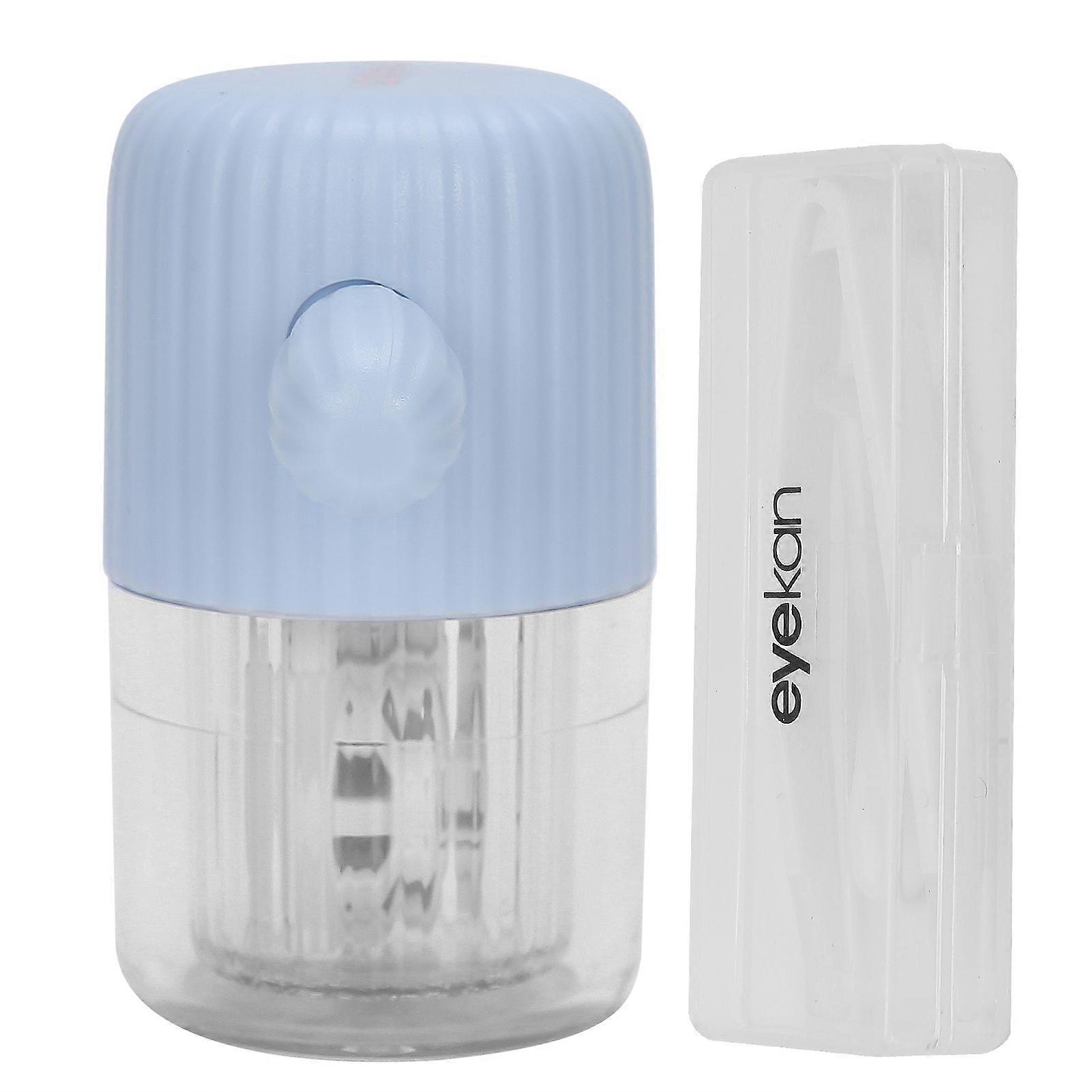 Portable Contact Lens Washer Manual Lens Cleaner Case Rotation Cute Cleaning DeviceBlue