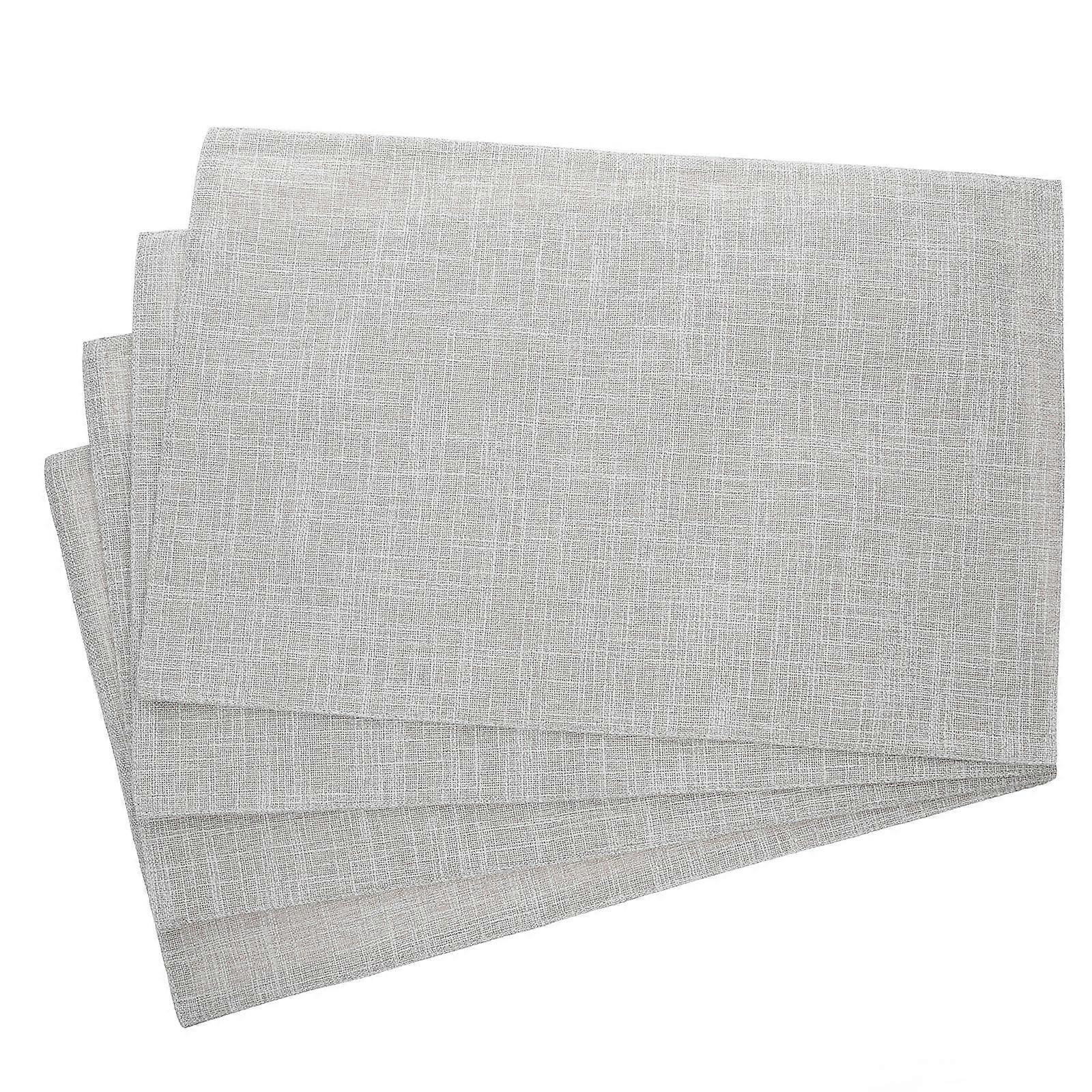 Washable Dining Placemats Polyester Beige Boho Table Mats 4Pcs