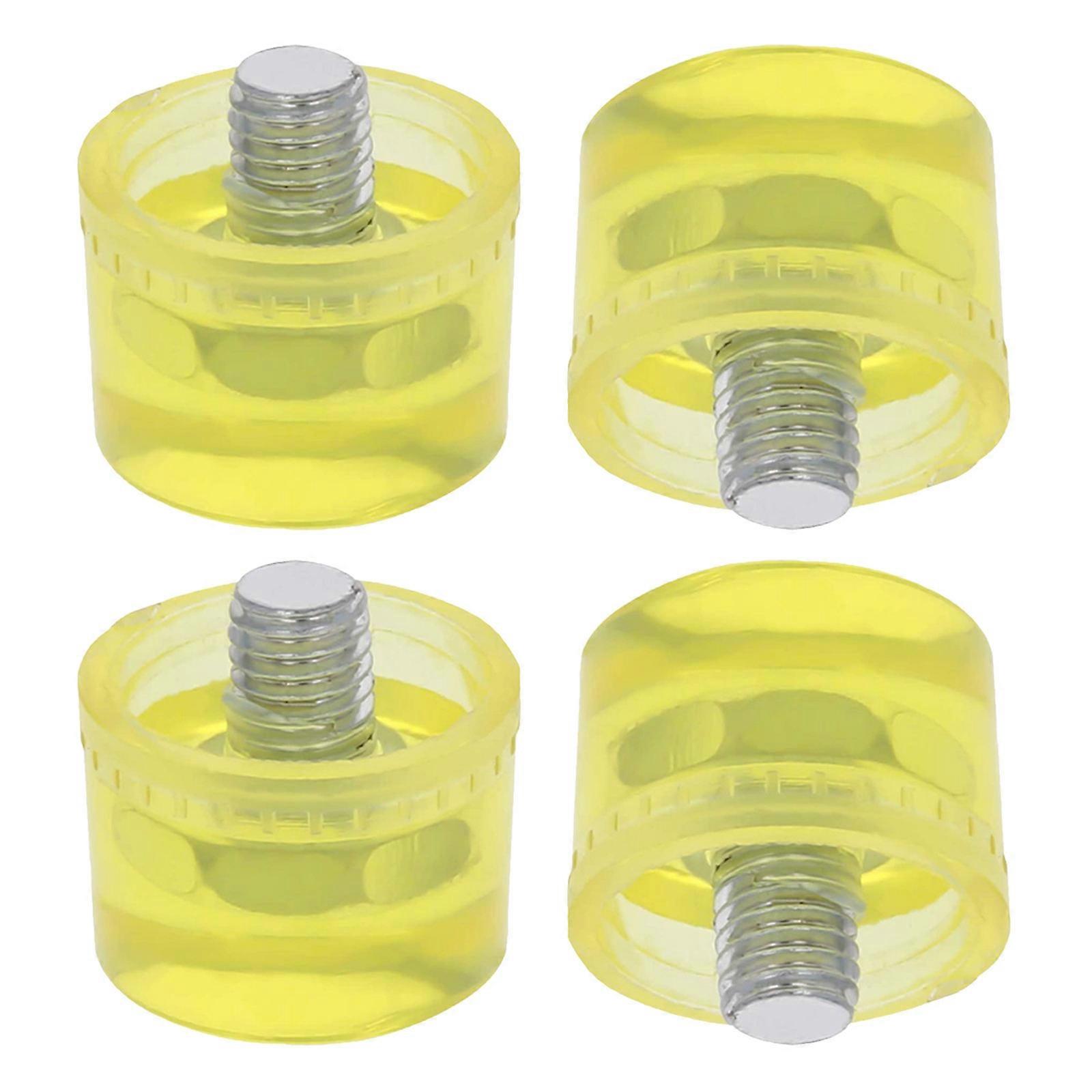 Replacement Rubber Mallet Hammer Heads for Diy Enthusiasts Minimizing Surface Damage Yellow Rubber 4Set