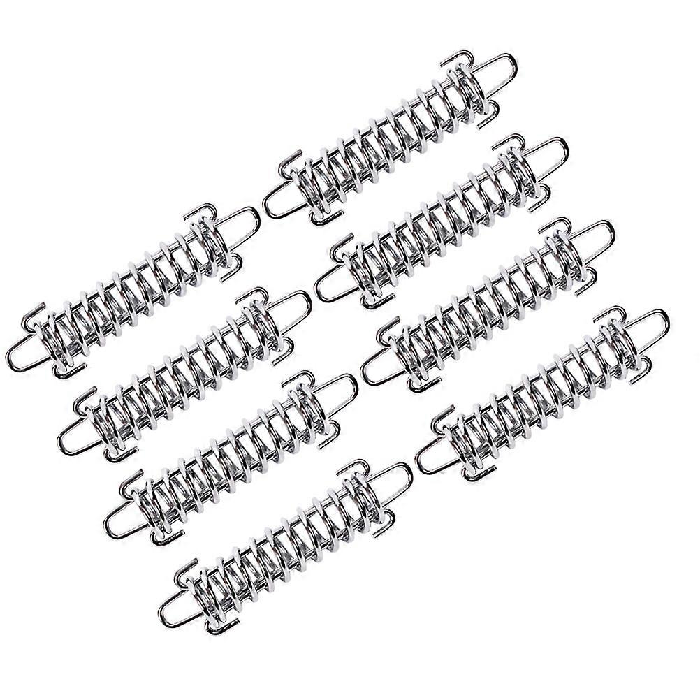 Wind Rope Buckle Tent Spring Hook Buckle for Camping Use 8Pcs Silver Steel