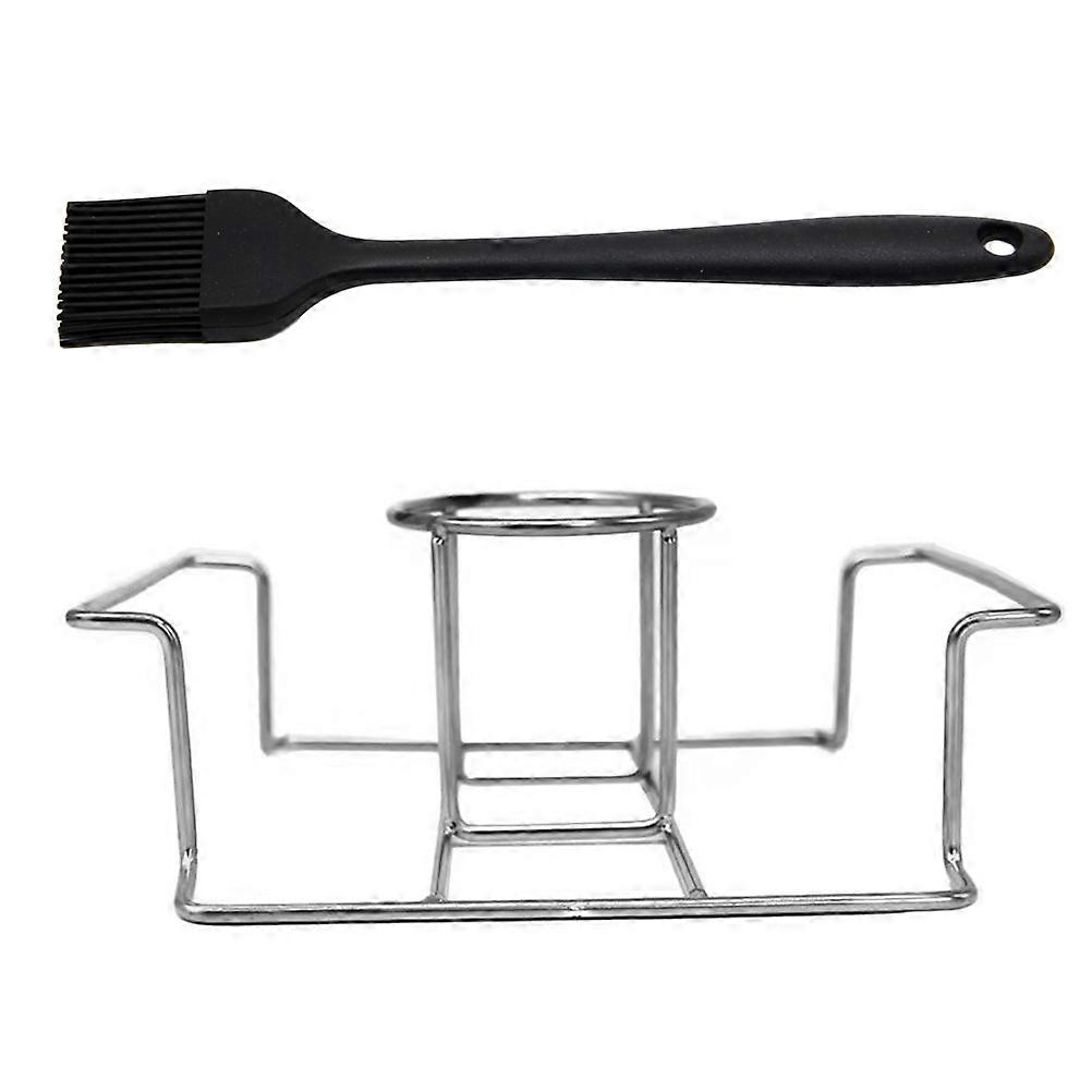 Chicken Holder for Grill Beer Can Chicken Holder Roasting Outdoor Activities Stainless Steel and Silicone with Grilling Function 1Set