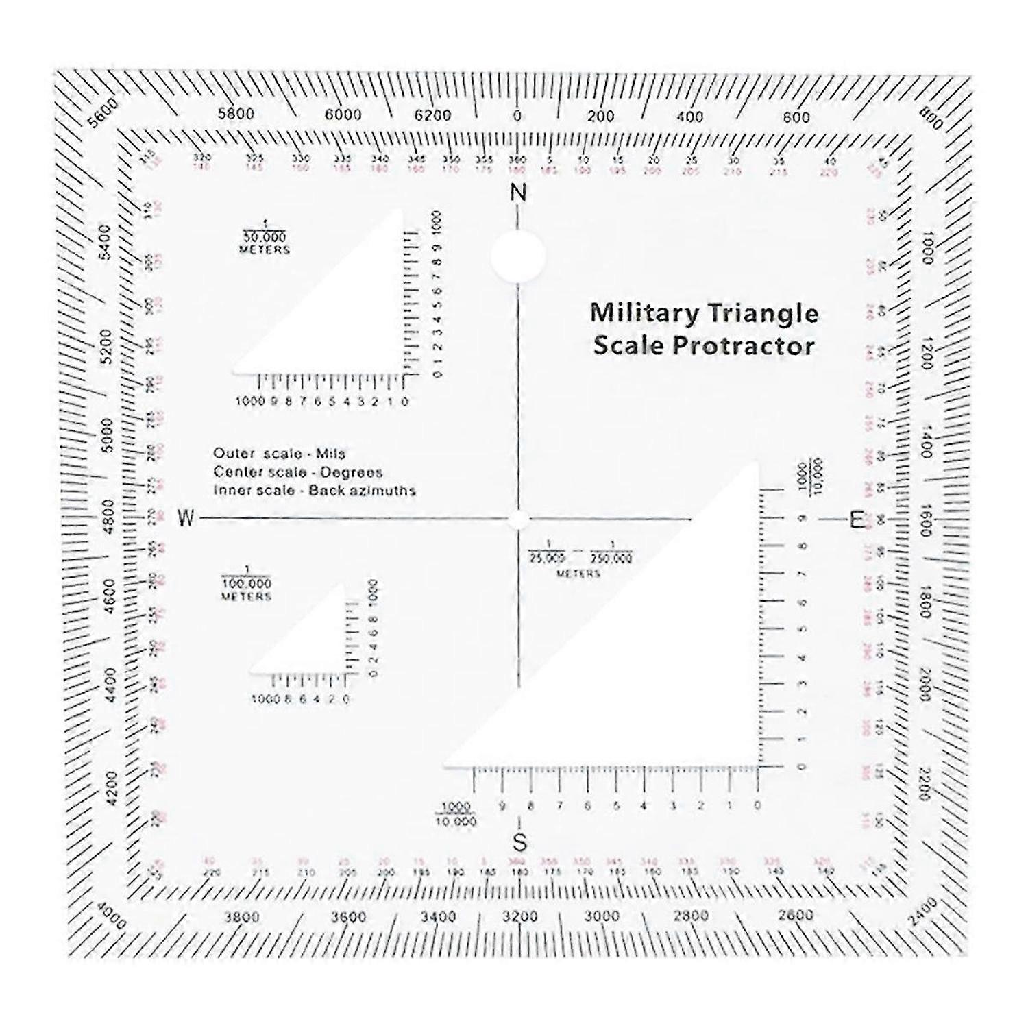 Coordinate Scale Practical Navigation Military Protractor
