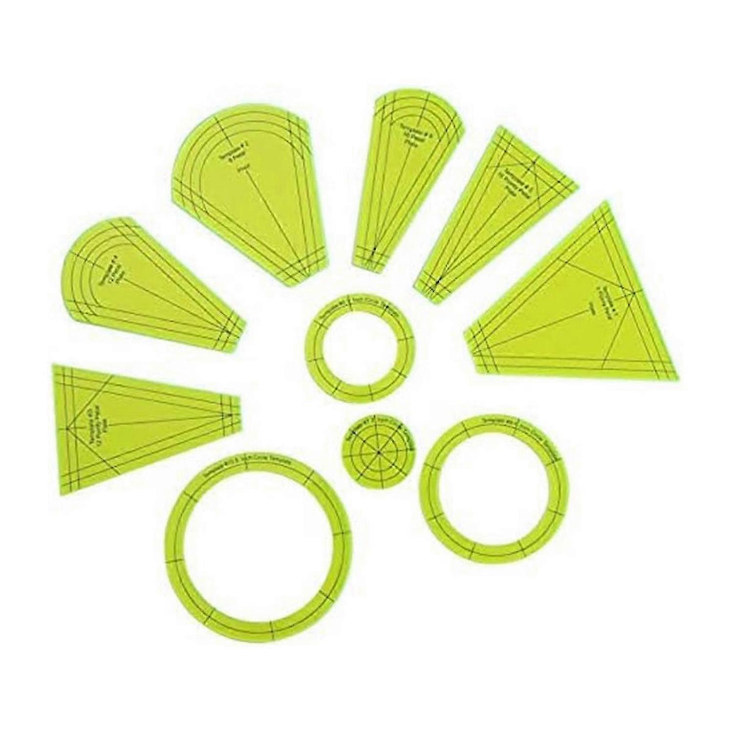 Dresden Quilting Template Set, Sewing Patchwork Ruler DIY Tool (10PC)