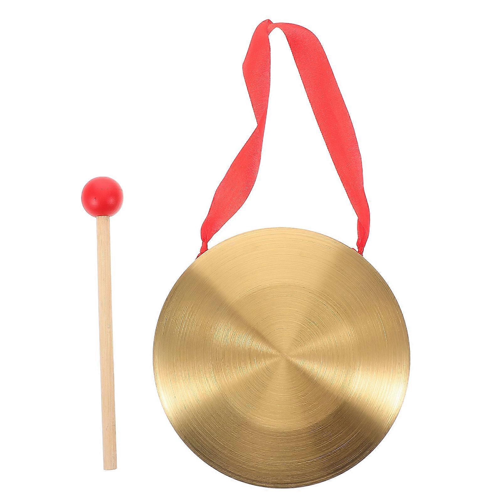Traditional Chinese Gong Instrument for Music 3Pcs with Wooden Mallet