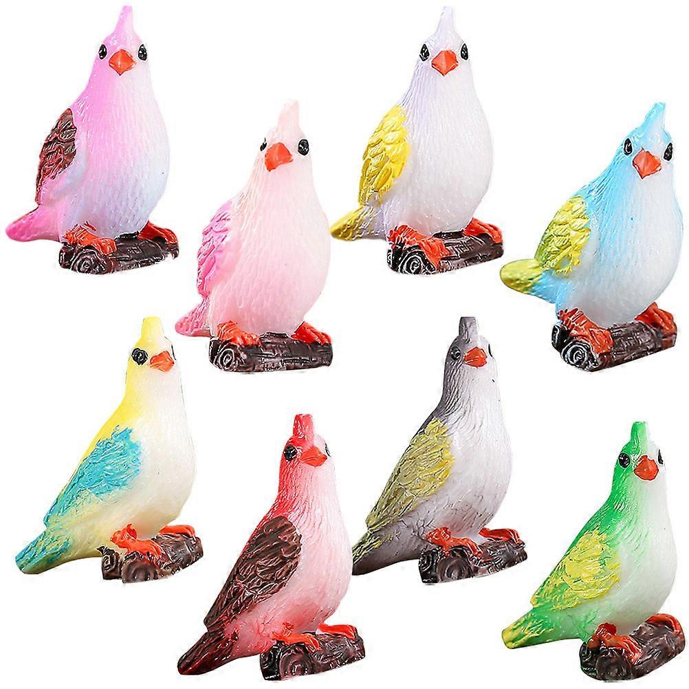 Decorative Resin Bird Figurines for Landscaping 24Pcs Assorted Colors