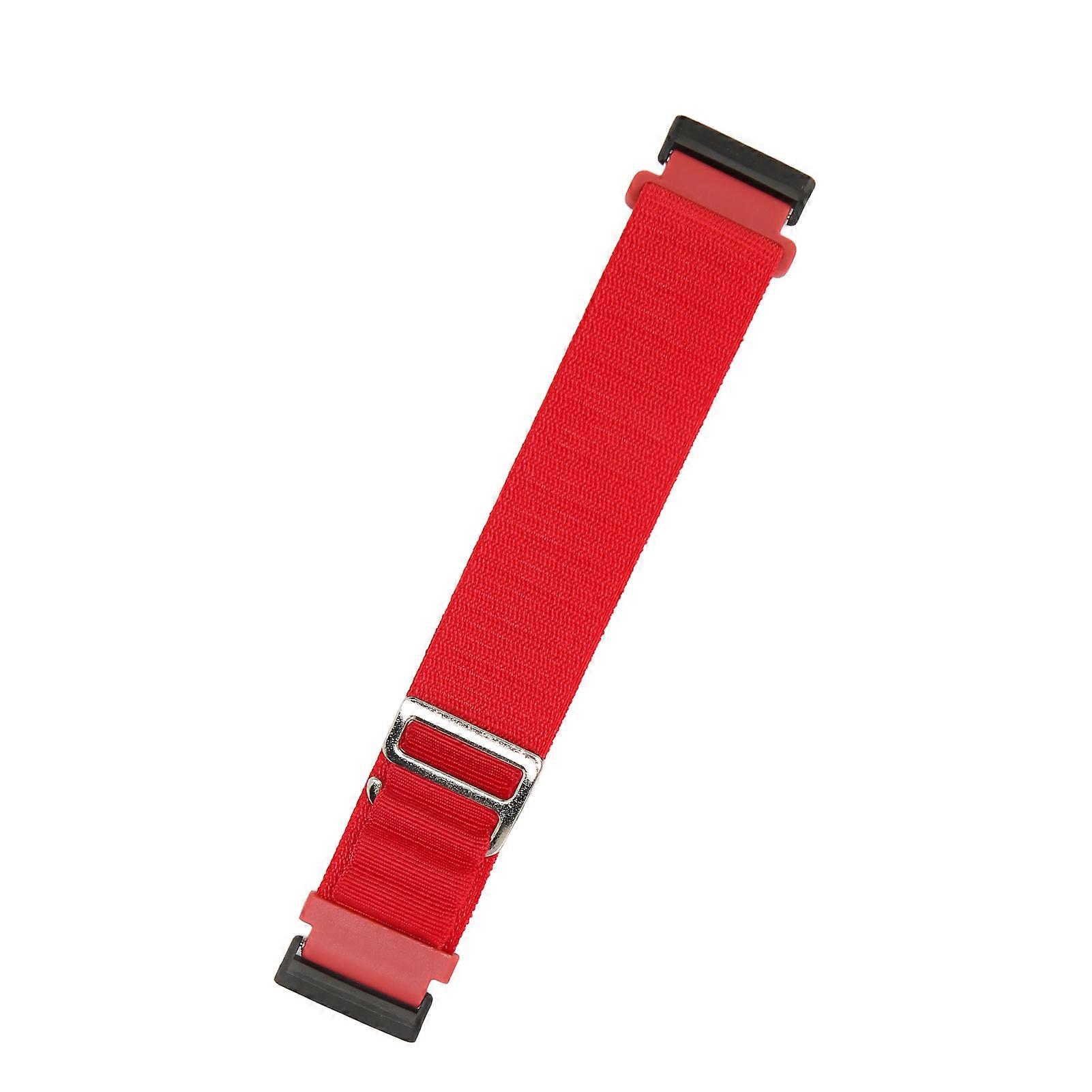 Red Stretch Woven Nylon Replacement Strap for Versa 4 3 Sense 2