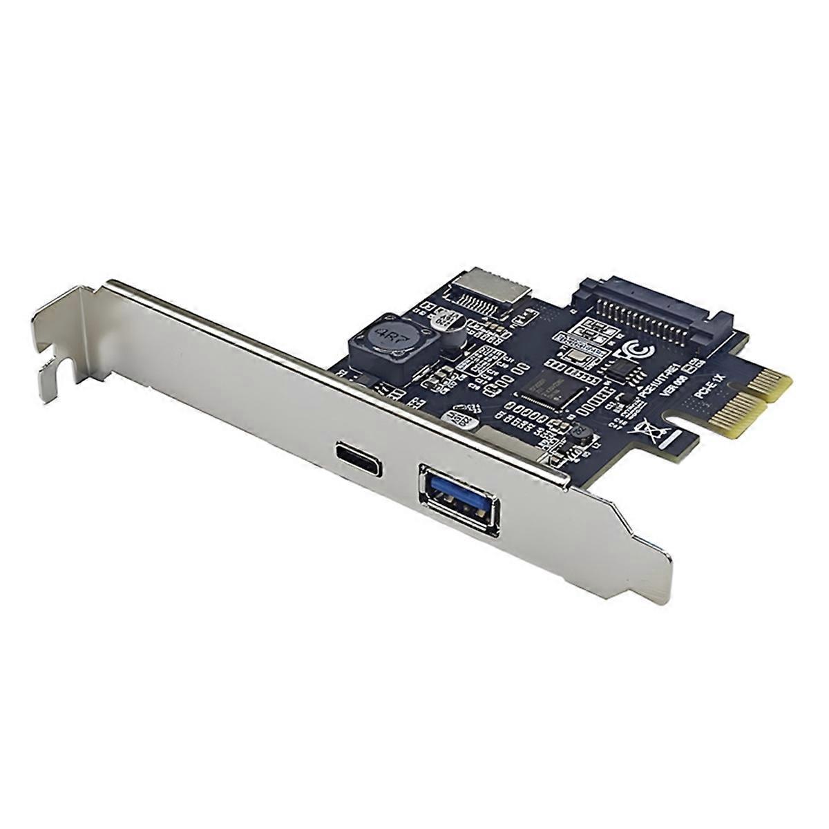 PCI-E 1X to USB3.2 GEN1 USB-A+Type-C+TYPE-E Front Adapter Card