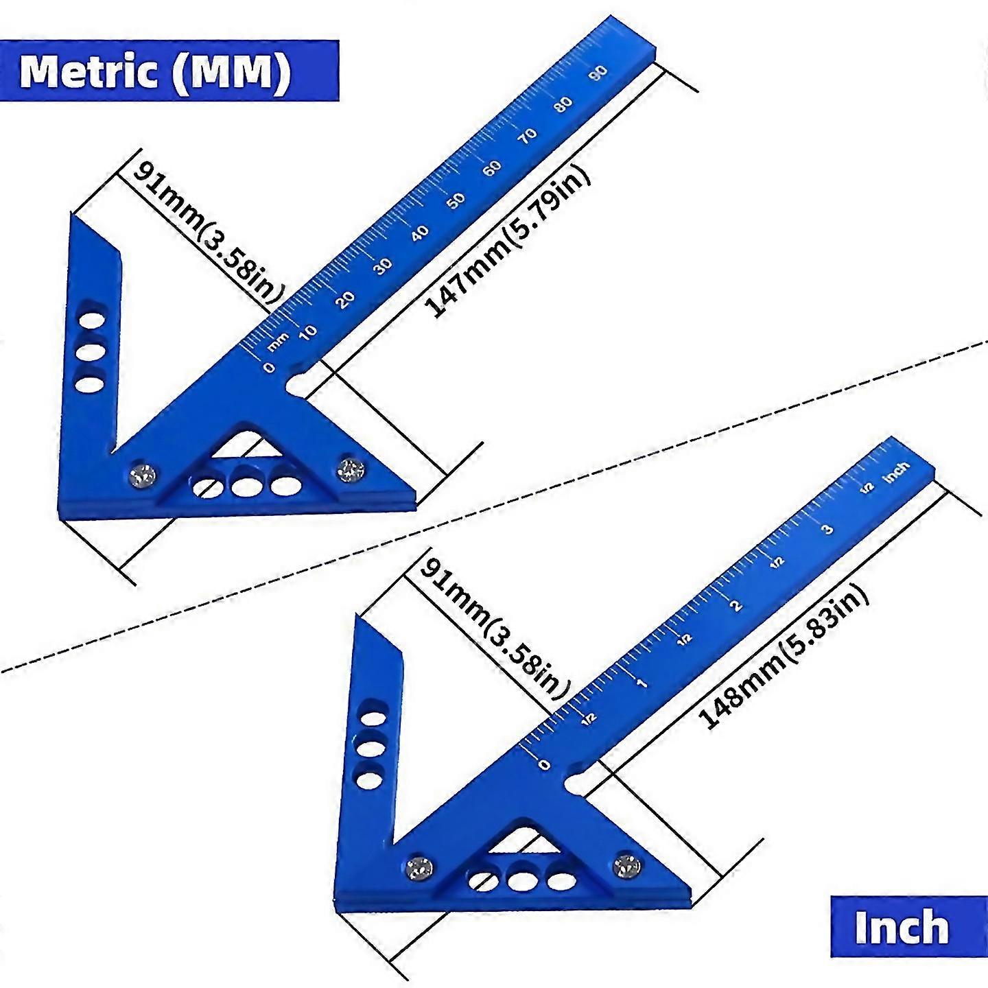For Center Scribe Measuring Tool 4590 Degree Right Angle Gauge Metric