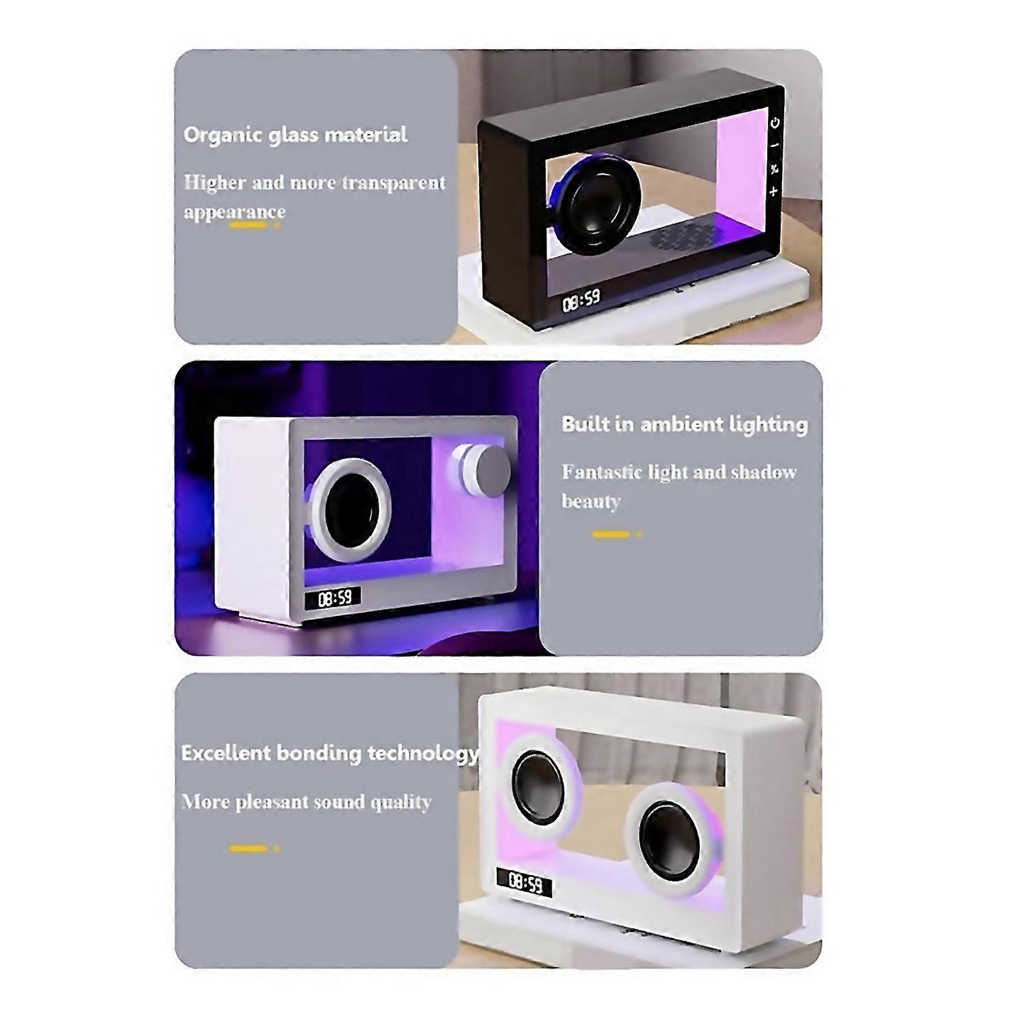 For Portable Retro Bluetooth Speaker Clock With Rgb Light Tf Card