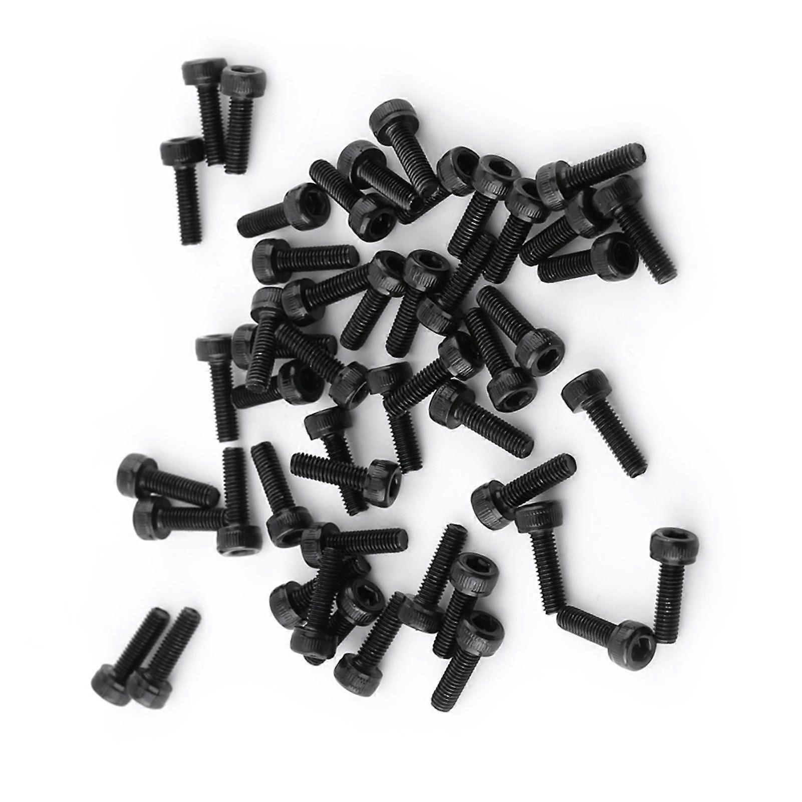 M3 Black Hex Socket Cap Head Screw Bolt Set (M3*10mm,Fully Threaded,50pcs)