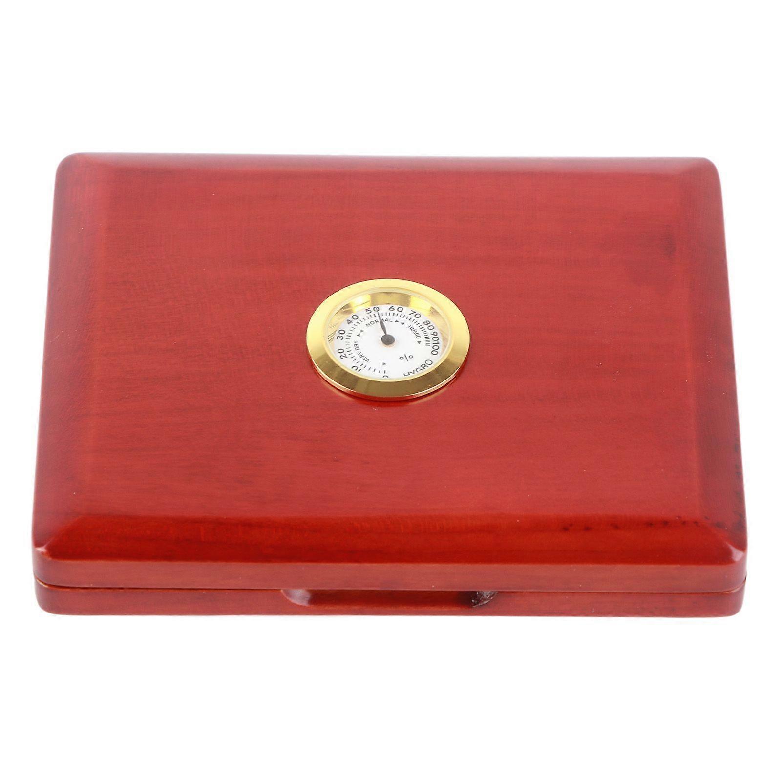 Saxophone Clarinet Reed Case Solid Wood 5Reeds Holding Storing Box with Hygrometer