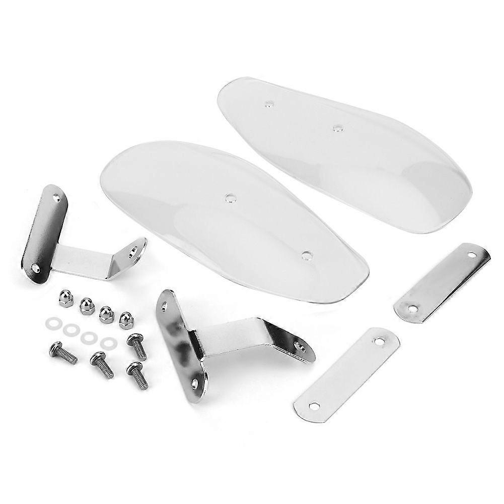 10mm/0.4in Universal Motorcycle Hand Guard Wind Deflector Protector Fit for HondaTransparent
