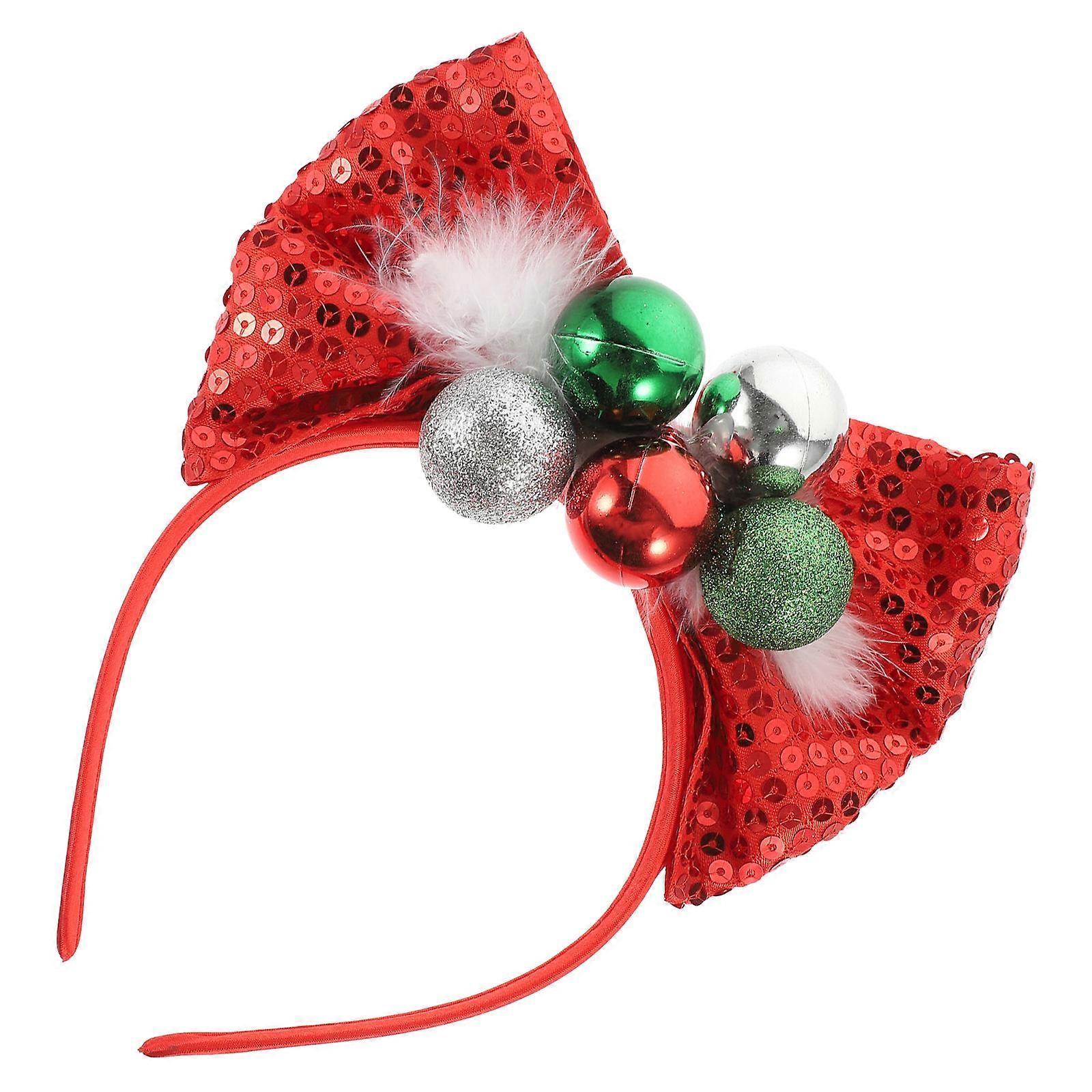 Christmas Headwear Red Cloth Headband for Decoration 5Pcs Pack