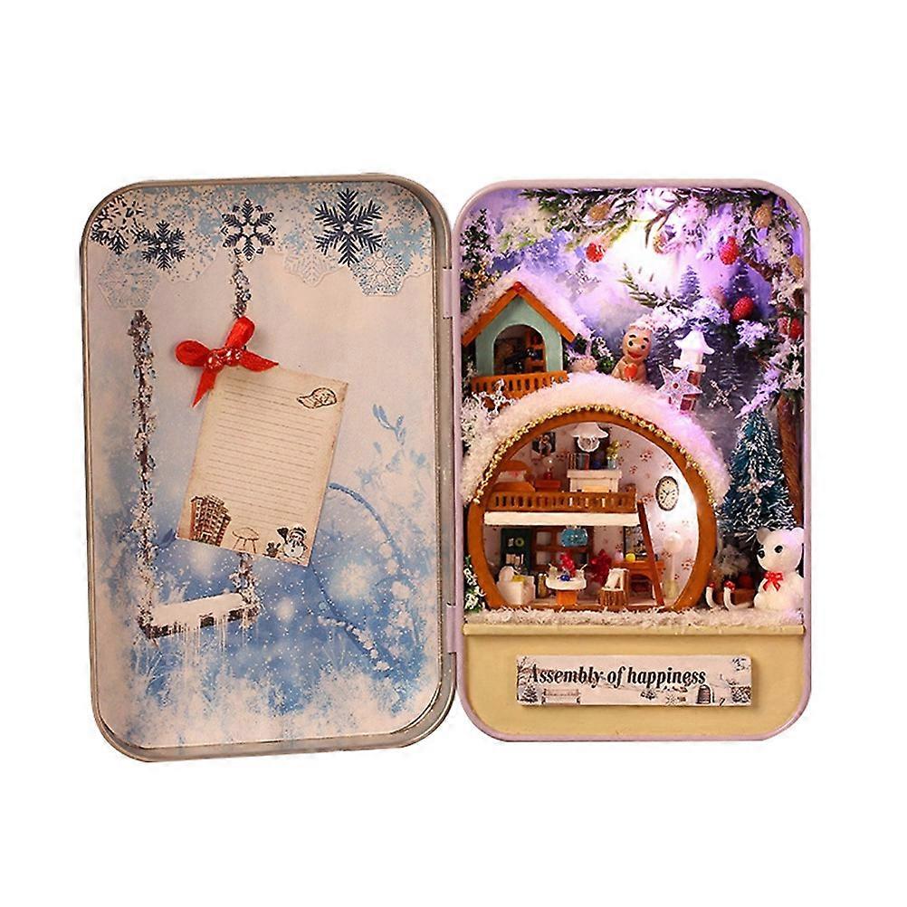 Handmade Box Secret Assembled House Model with Tool Glue