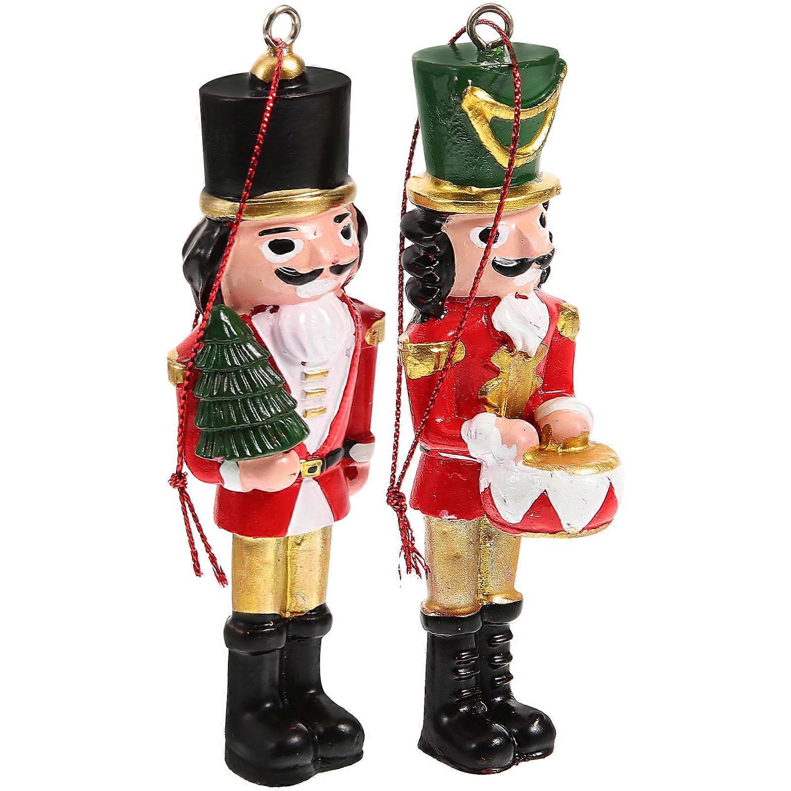 Assorted Color Resin Nutcracker Pendant for Decoration 8Pcs Set