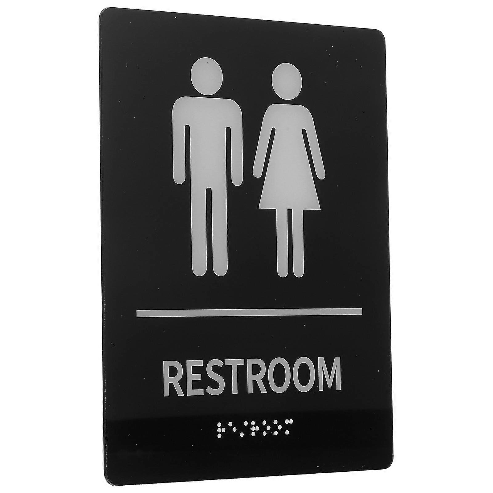 Acrylic Braille Restroom Sign for Public Restrooms 3Pcs Self-Adhesive