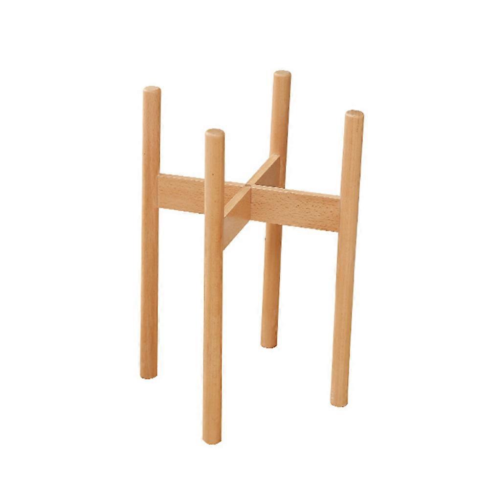 Multifunctional Flower Stand Bamboo Balcony Display Stand Square Shape 20.5x20.5x28cm 1Pcs