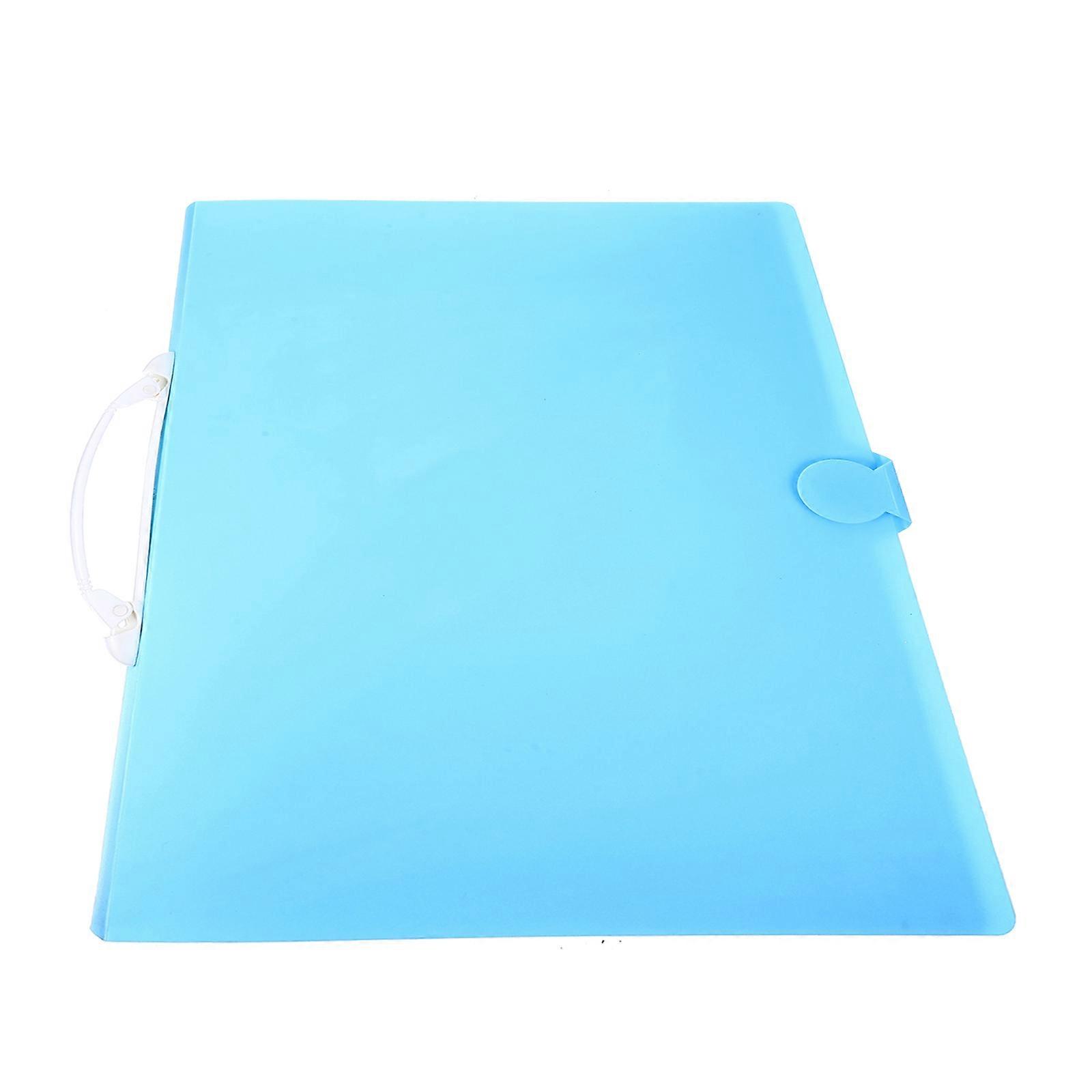 Art Portfolio Folder Diamond Art Organizer Blue Rectangular A3 8K 30 Pages Carry Artwork 1Set
