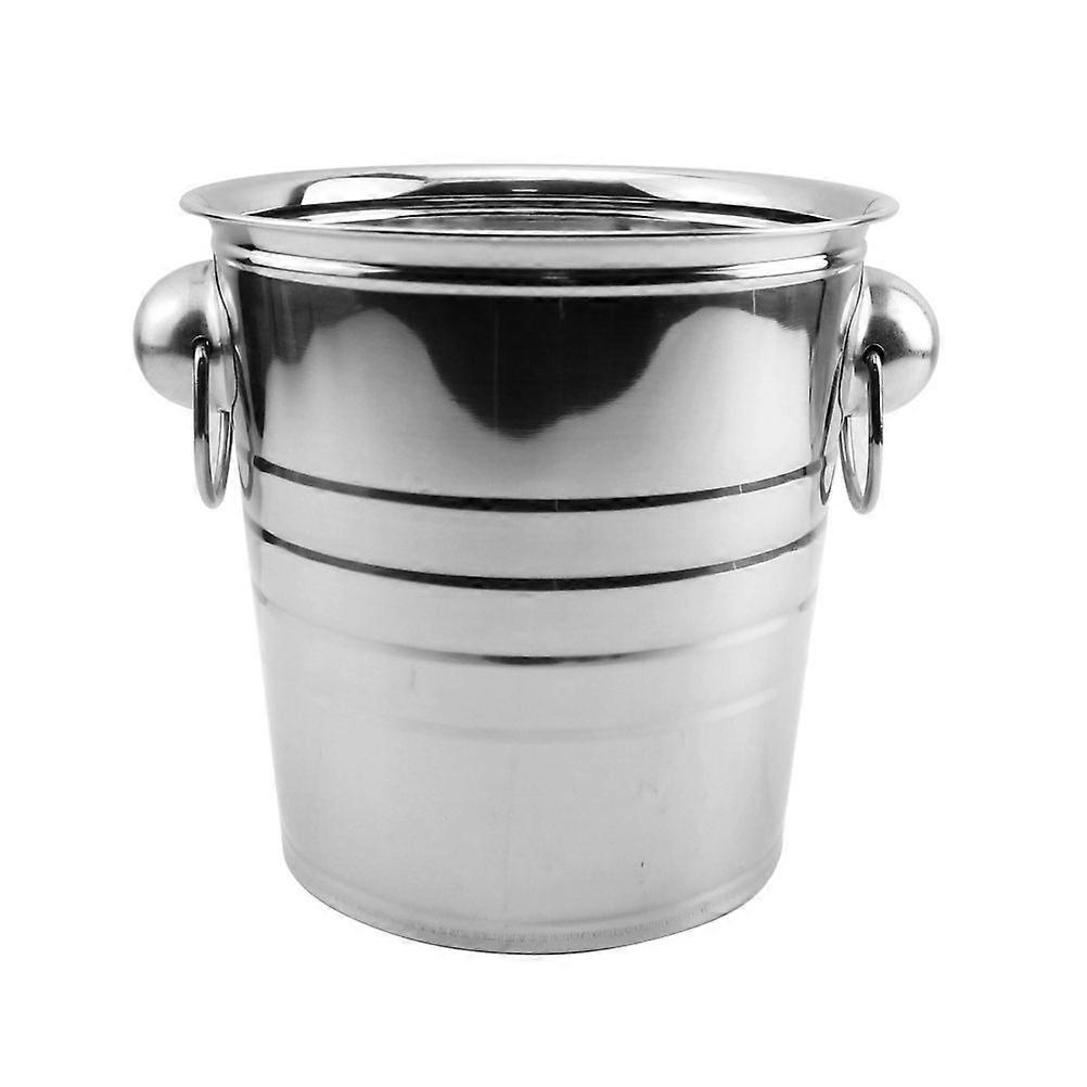 Stainless Steel Ice Buckets Household Bucket For Parties Chilling Bucket Simple and Elegant Round Shape 5L Capacity 1Pcs
