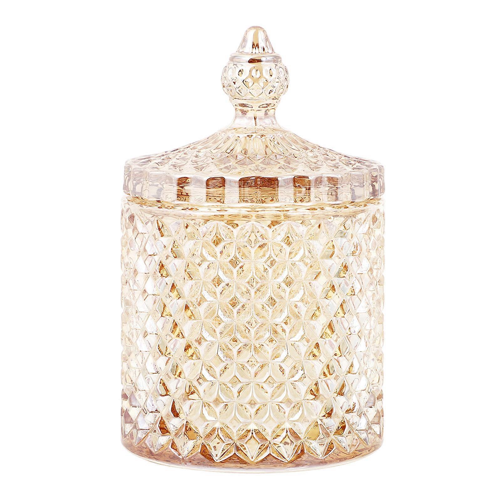 Crystal Glass Candy Dish for Storage 3Pcs Clear Covered Candy Bowl