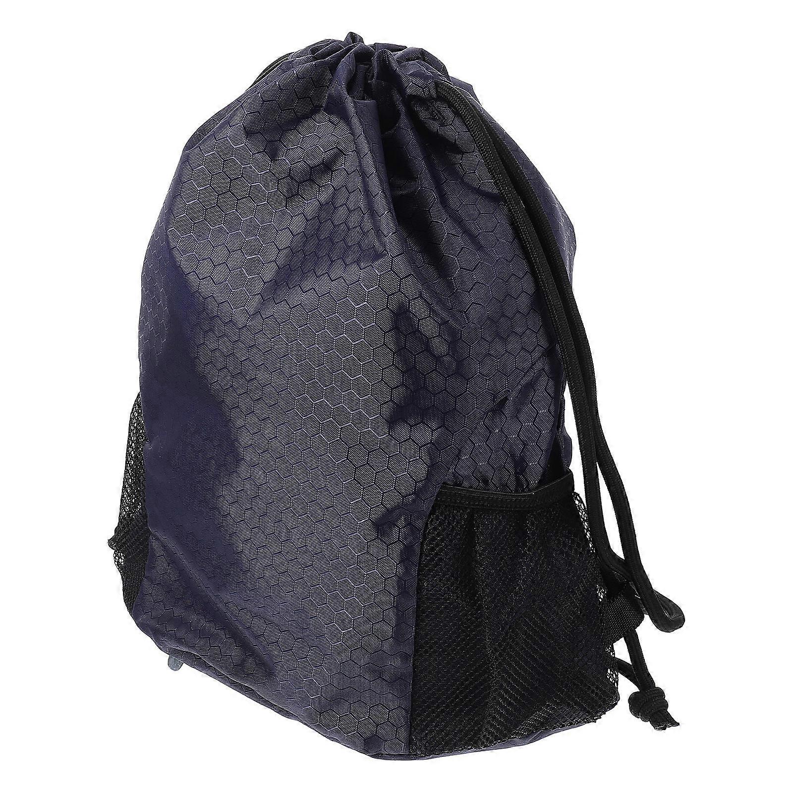 Fashion Drawstring Bag Gym String Cinch Sack for Storage 5Pcs Pack Navy