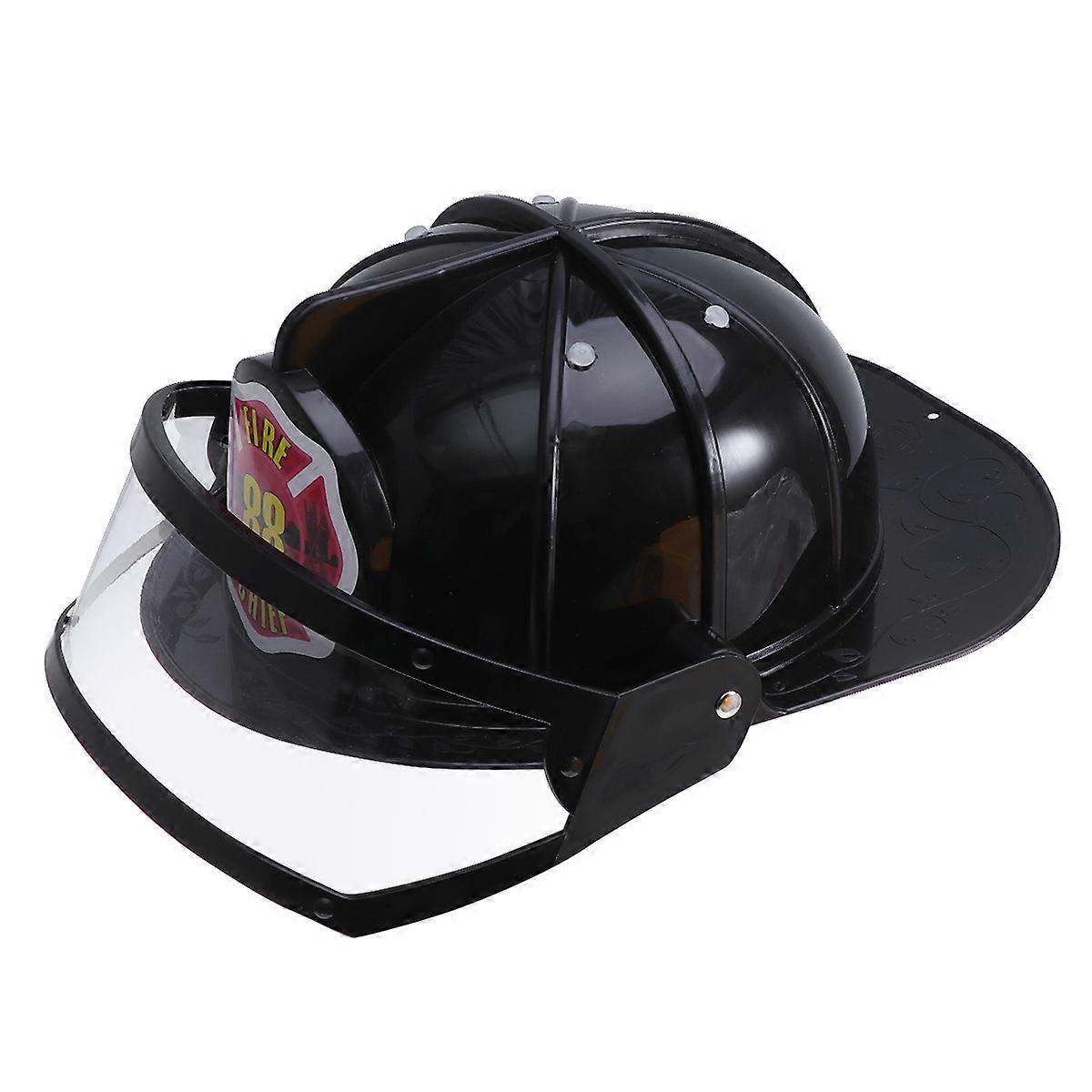 Construction Toy Fire Hat Safety Toy Black Plastic 3Pcs Set