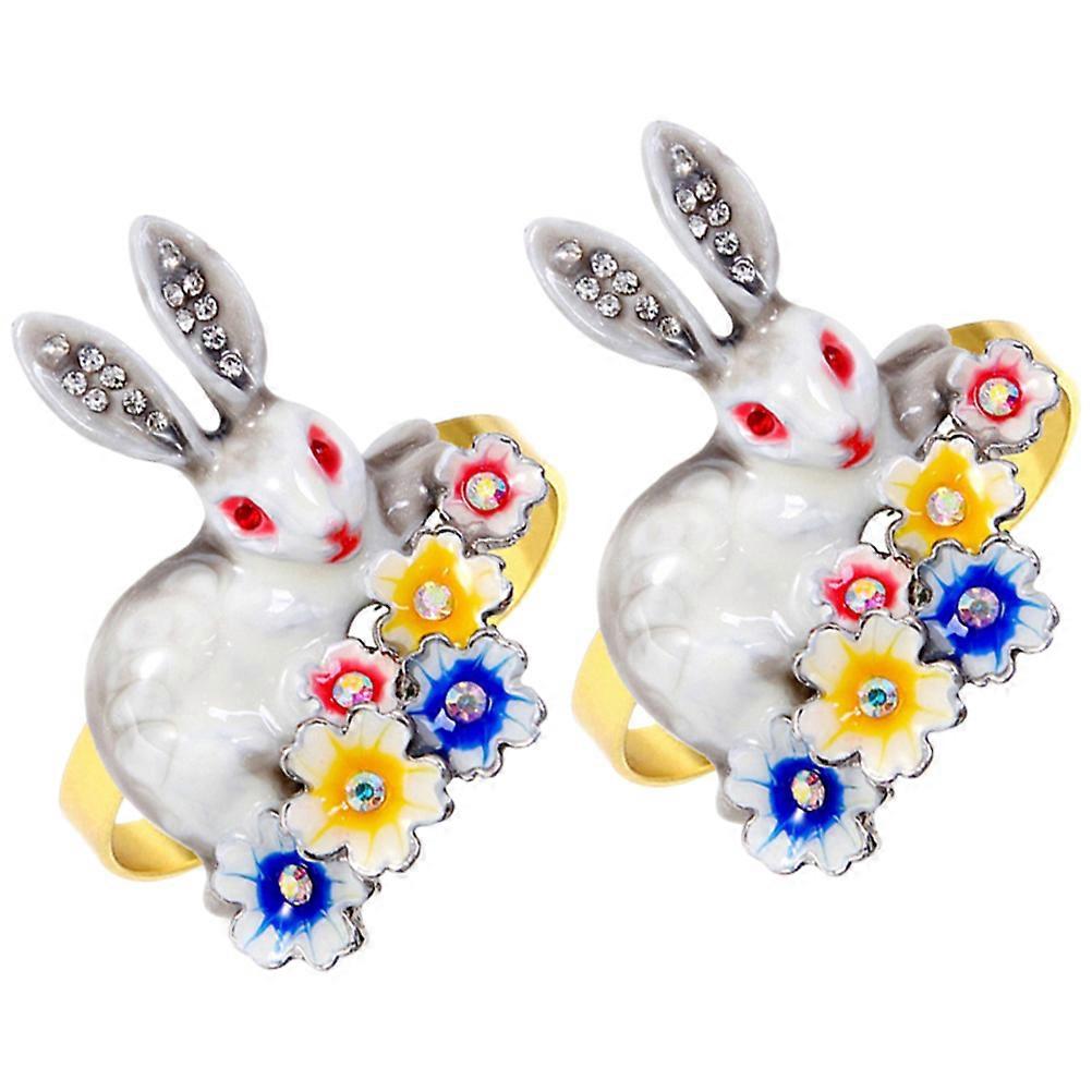 Reusable Napkin Ring Holders 6 Pcs Creative Design For Restaurants Bars Cafes Easter Rabbit Shape