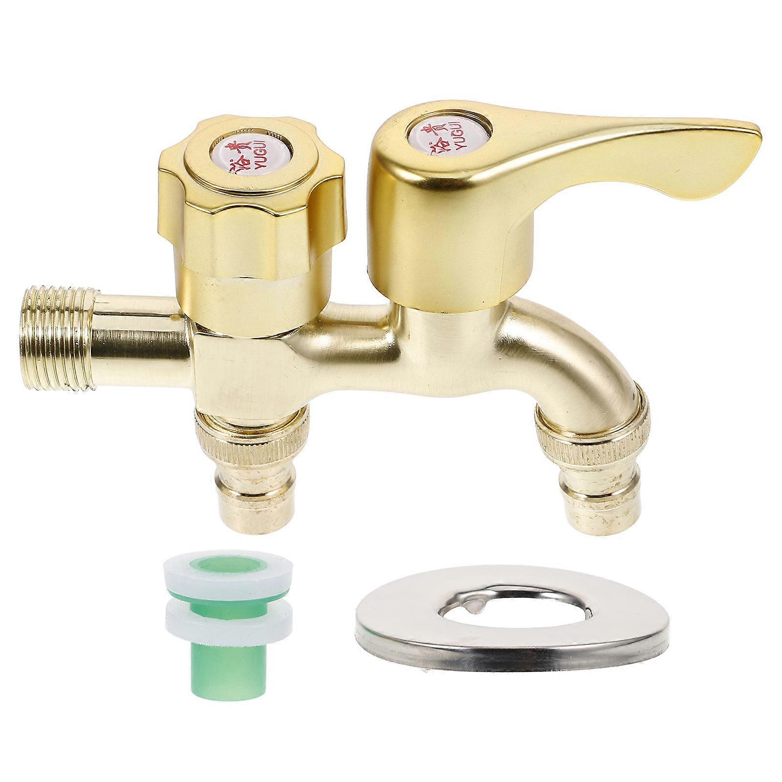 Brass Double-Outlet Faucet for Washing Machine Replacement 4Sets