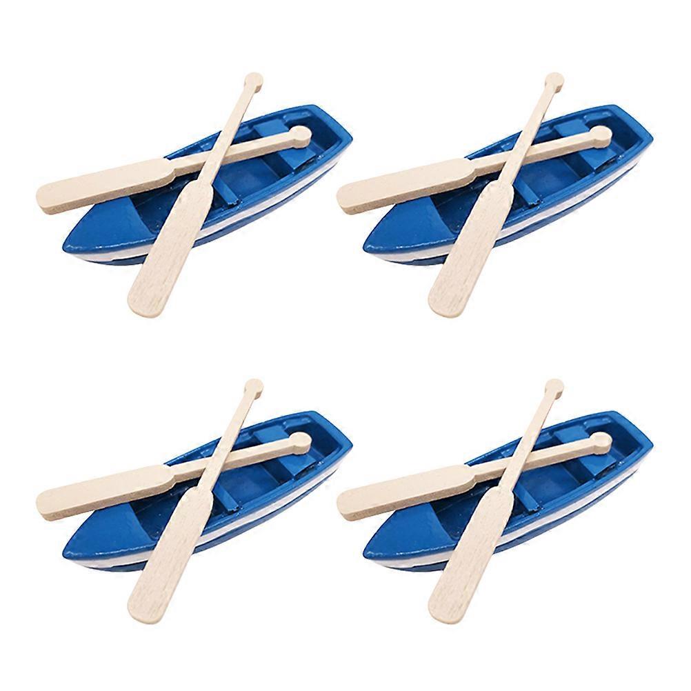 Miniature Ornament Kits Boat Models for Decor 12Sets Blue DIY Materials