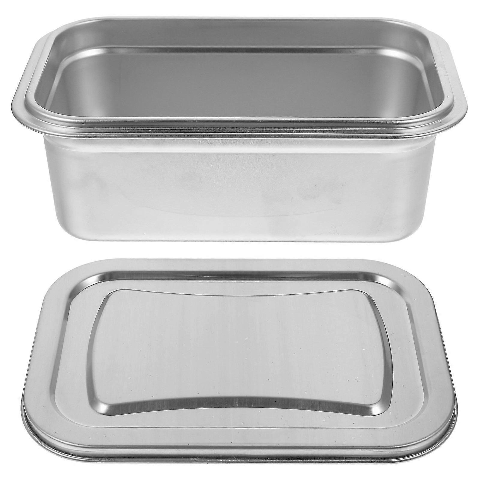 Ice Cream Container Stainless Steel for Kitchen Storage 3Pcs Set