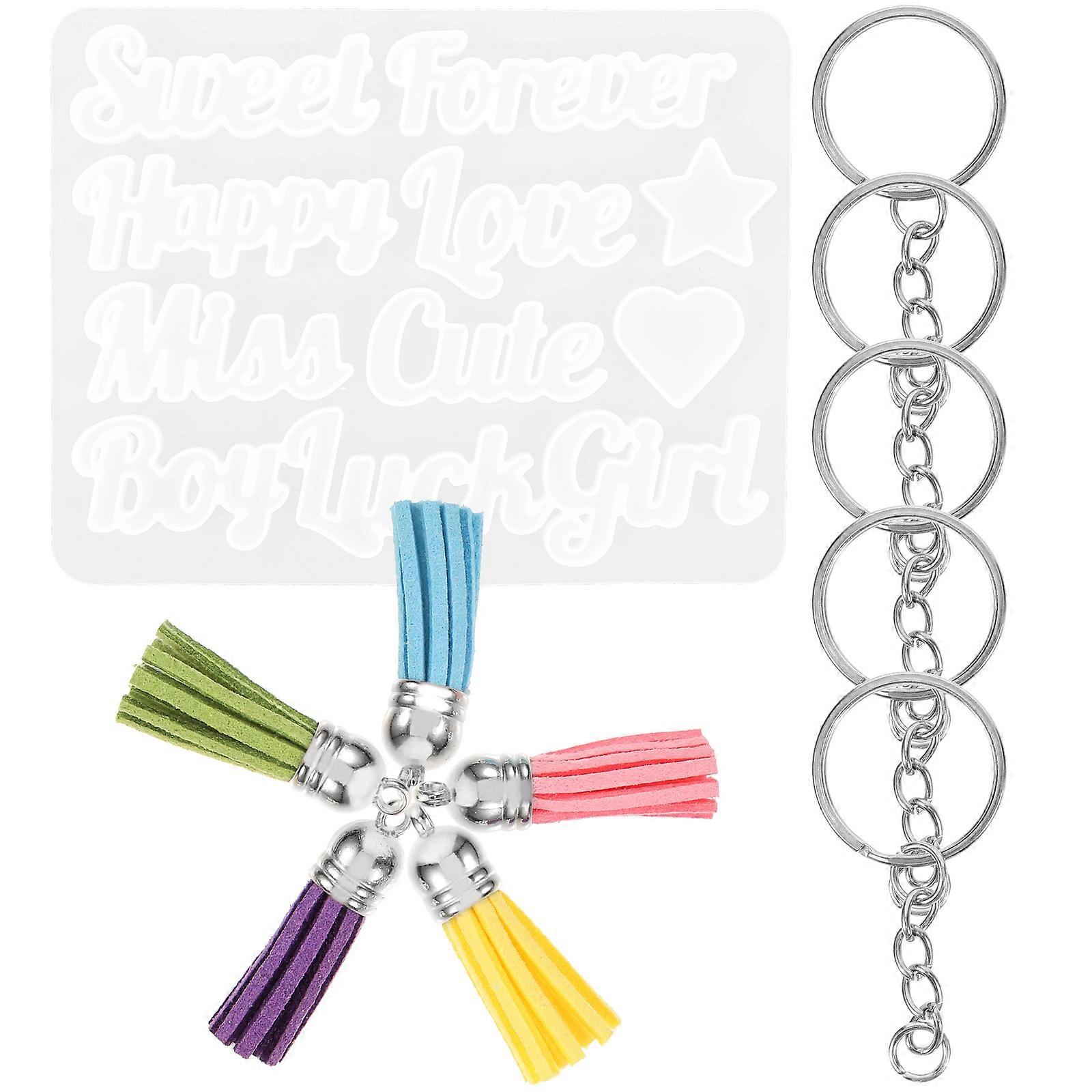 Blessing Word Molds For DIY Projects Resin Casting 11-Pcs Keychain Pendant Durable Material