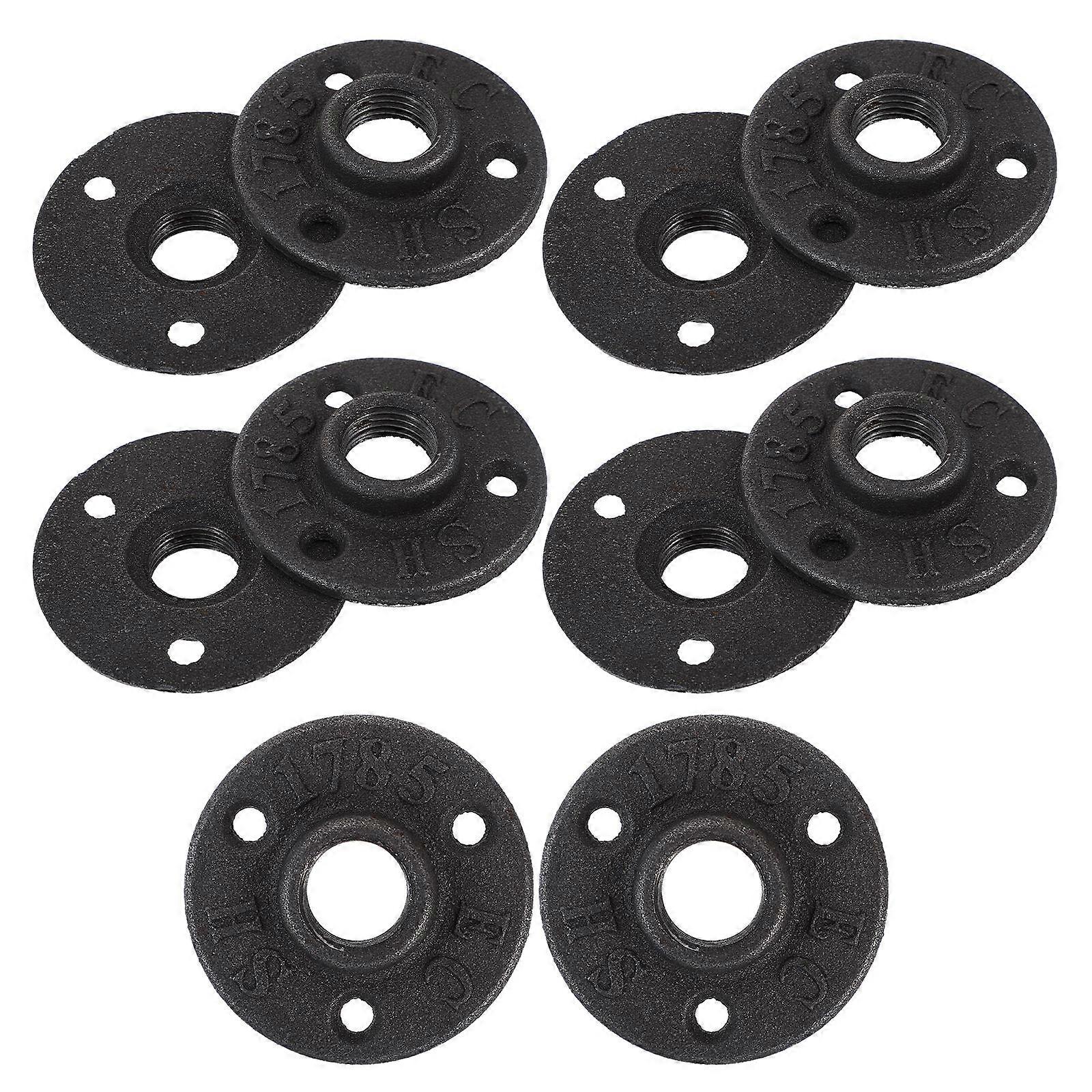 Threaded Floor Flange Iron Wall Mounted Fittings for DIY Projects 20Pcs