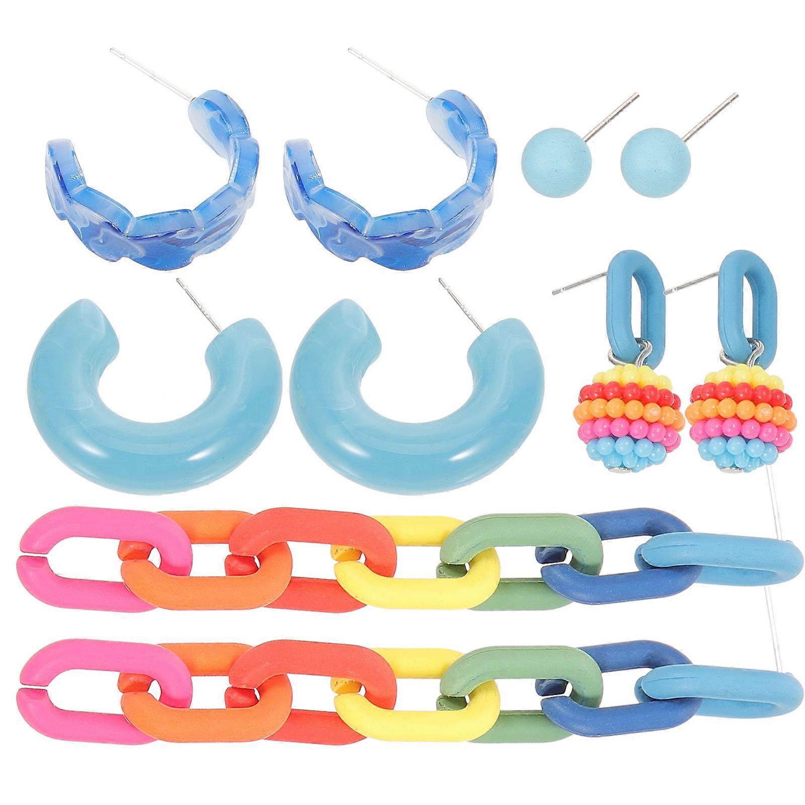 Statement Chain Link Earrings Dangle Earrings for Women 3Sets