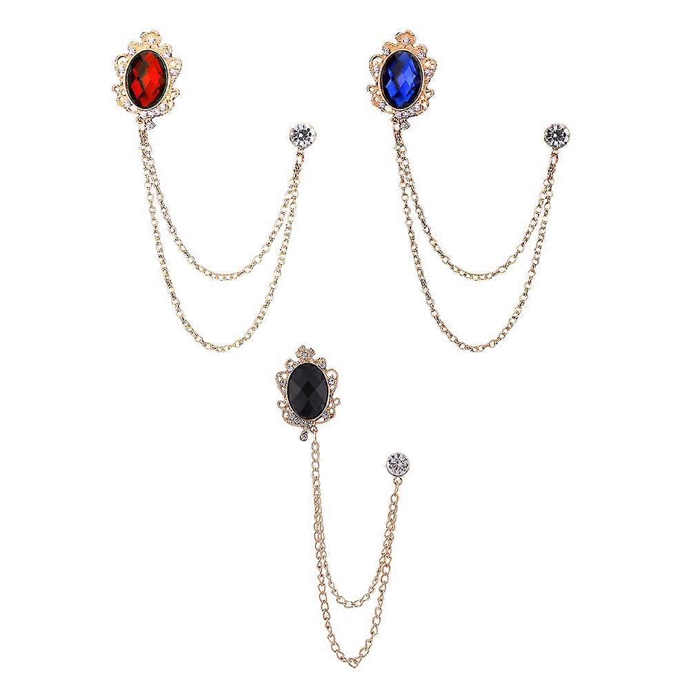 Men's Brooch Chain Lapel Pin for Decoration 15Pcs Assorted Color