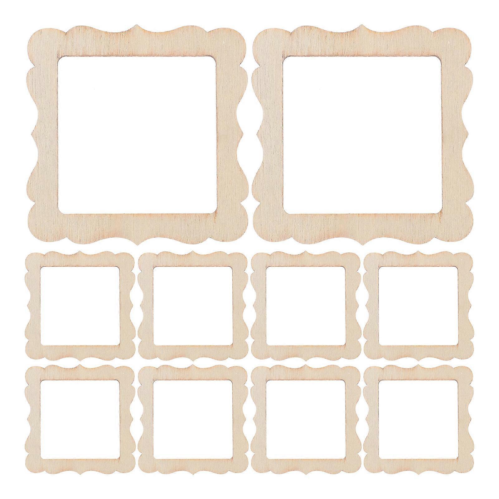 Wooden Cutouts Lace Square Photo Frame for DIY Craft 20Pcs Set