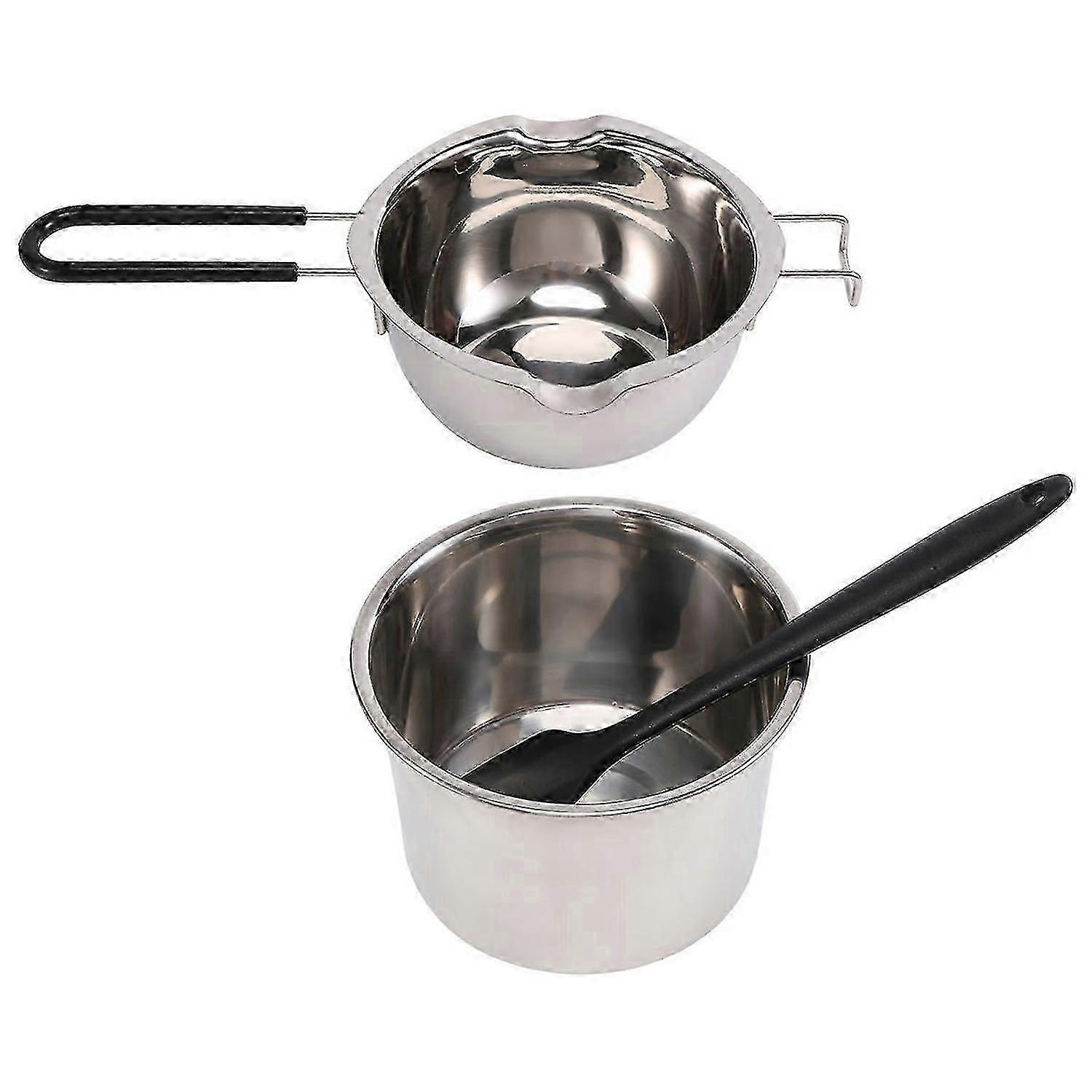 Double Boiler Pot Set Stainless Steel Melting Pot with Silicone Spatula for Melting Chocolate,Soap,W